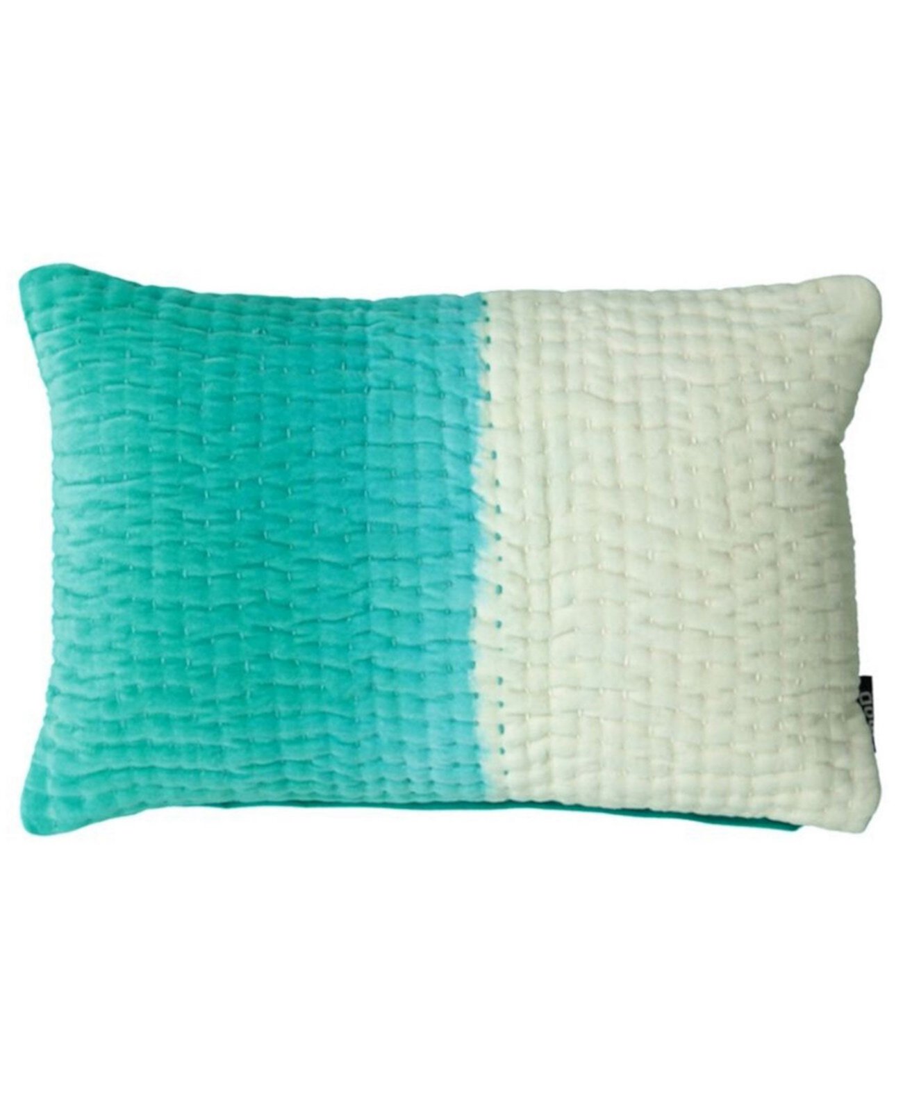 Подушка Aqua Collection Velvet Kantha Stitch с эффектом омбре, 14 x 22 дюйма Mod Lifestyles