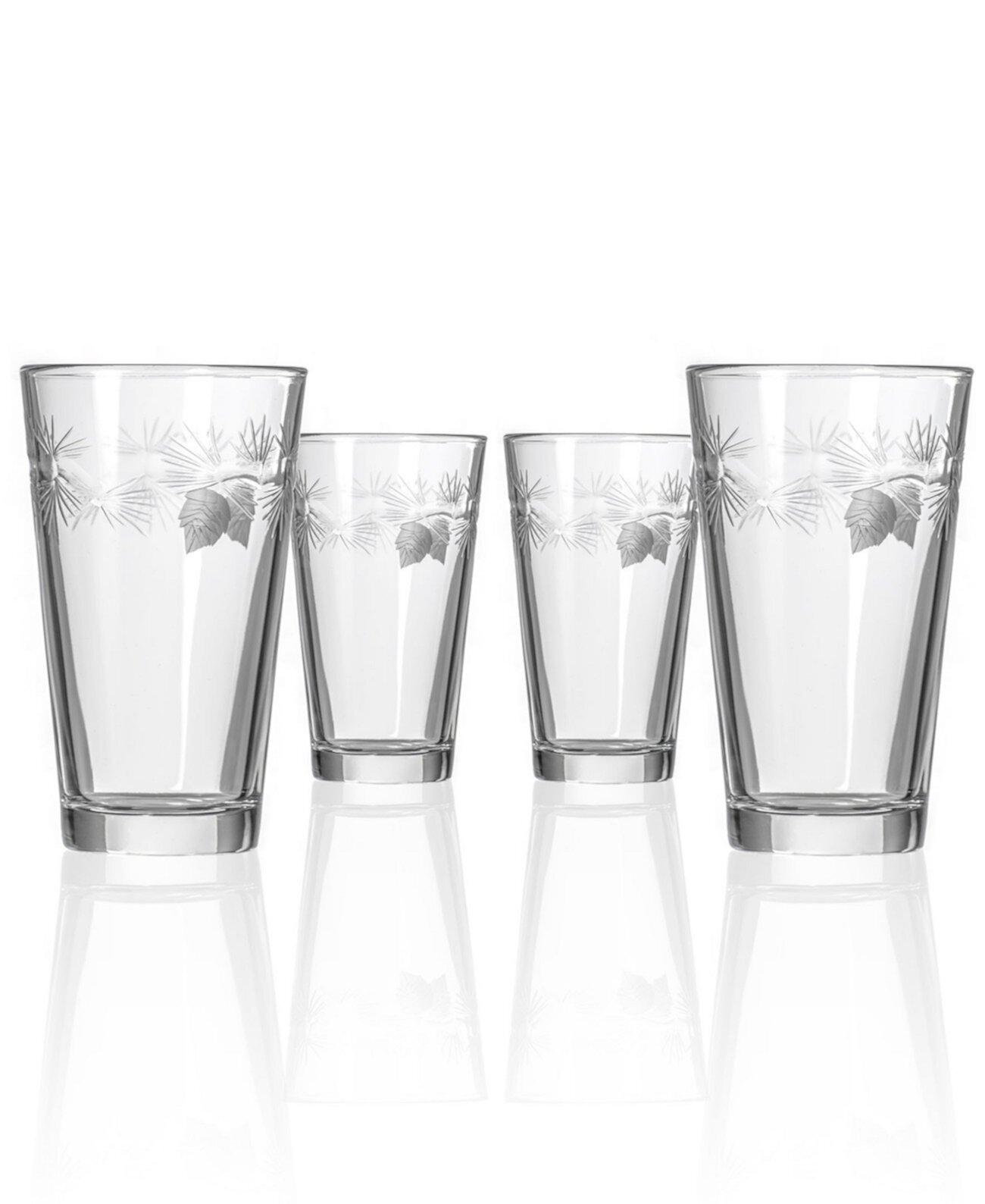 Стакан для пинты ледяной сосны 16 унций - набор из 4 стаканов Rolf Glass