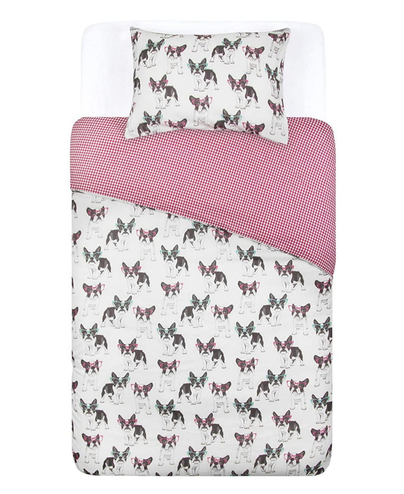 Одеяло для французского бульдога со съемным чехлом Комплект постельного белья из 3 предметов для малышей Tadpoles