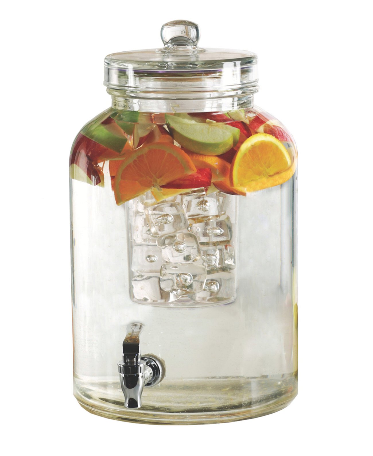 Диспенсер для напитков Brington со вставкой для льда и устройством для заваривания фруктов, 2,6 галлона Circle Glass