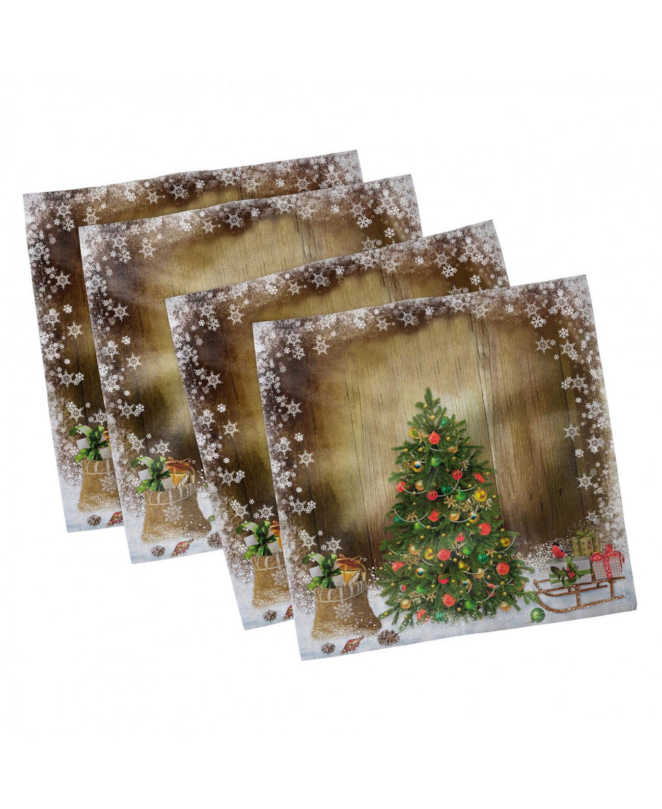 Рождественский набор из 4 салфеток, 18 x 18 дюймов Ambesonne