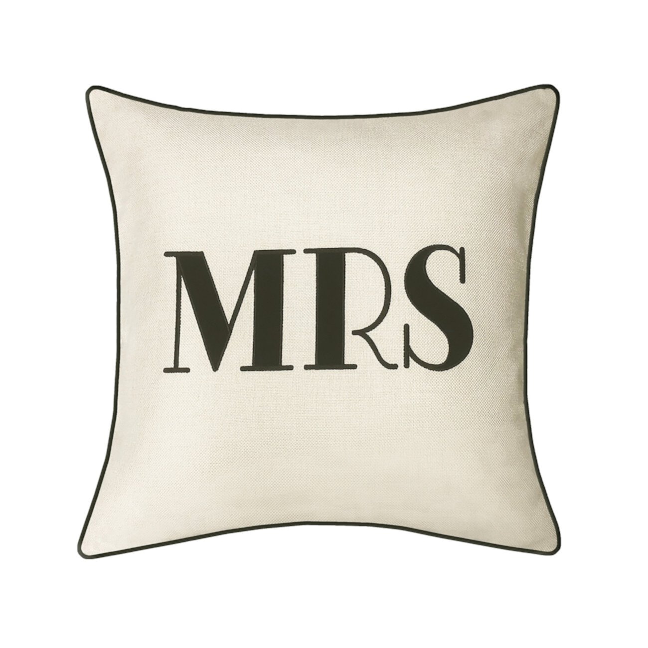 Праздничная подушка с вышивкой и аппликацией "Миссис" Edie@Home