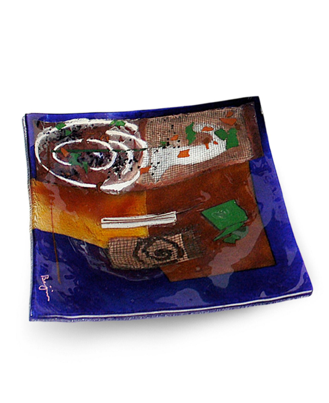 Квадратная тарелка 12 дюймов Jasmine Art Glass