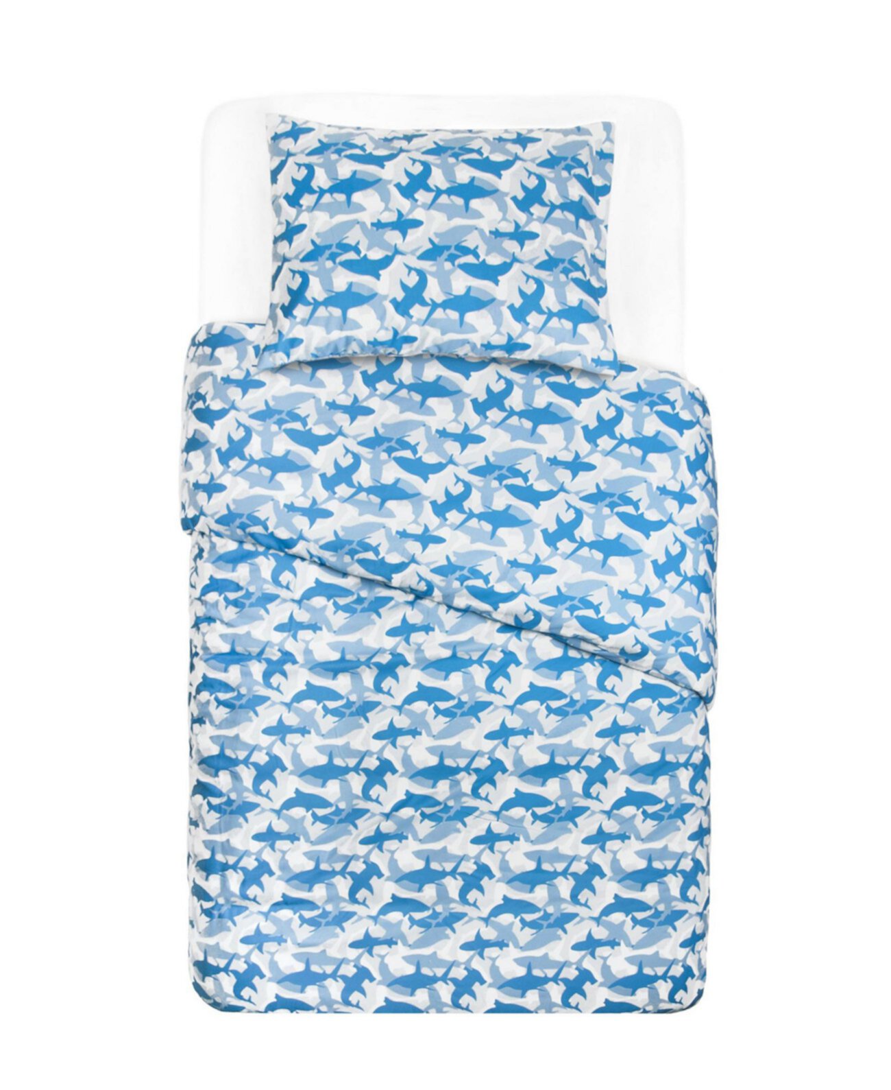 Cool Shark Comforter со съемным чехлом Twin Size Комплект постельного белья из 3 предметов Tadpoles