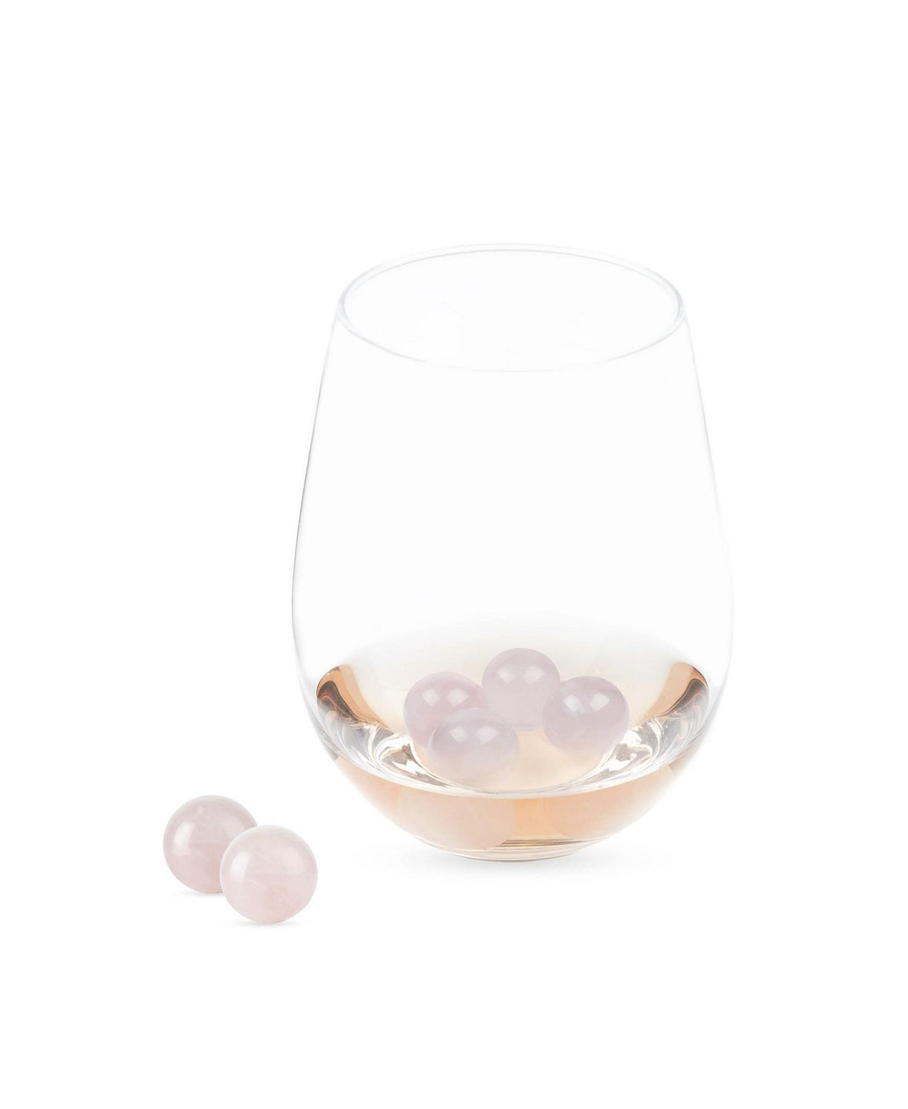 Набор из 6 винных драгоценных камней Twine Rose Quartz Wine True Brands