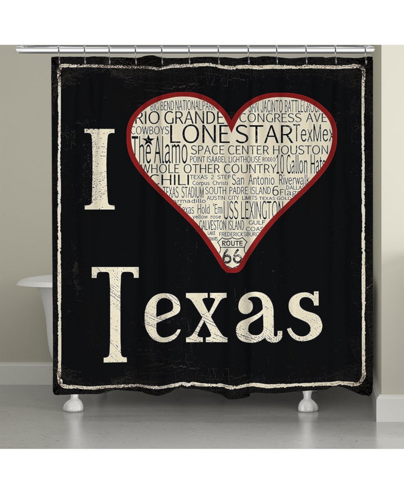 Занавеска для душа I Love Texas Laural Home