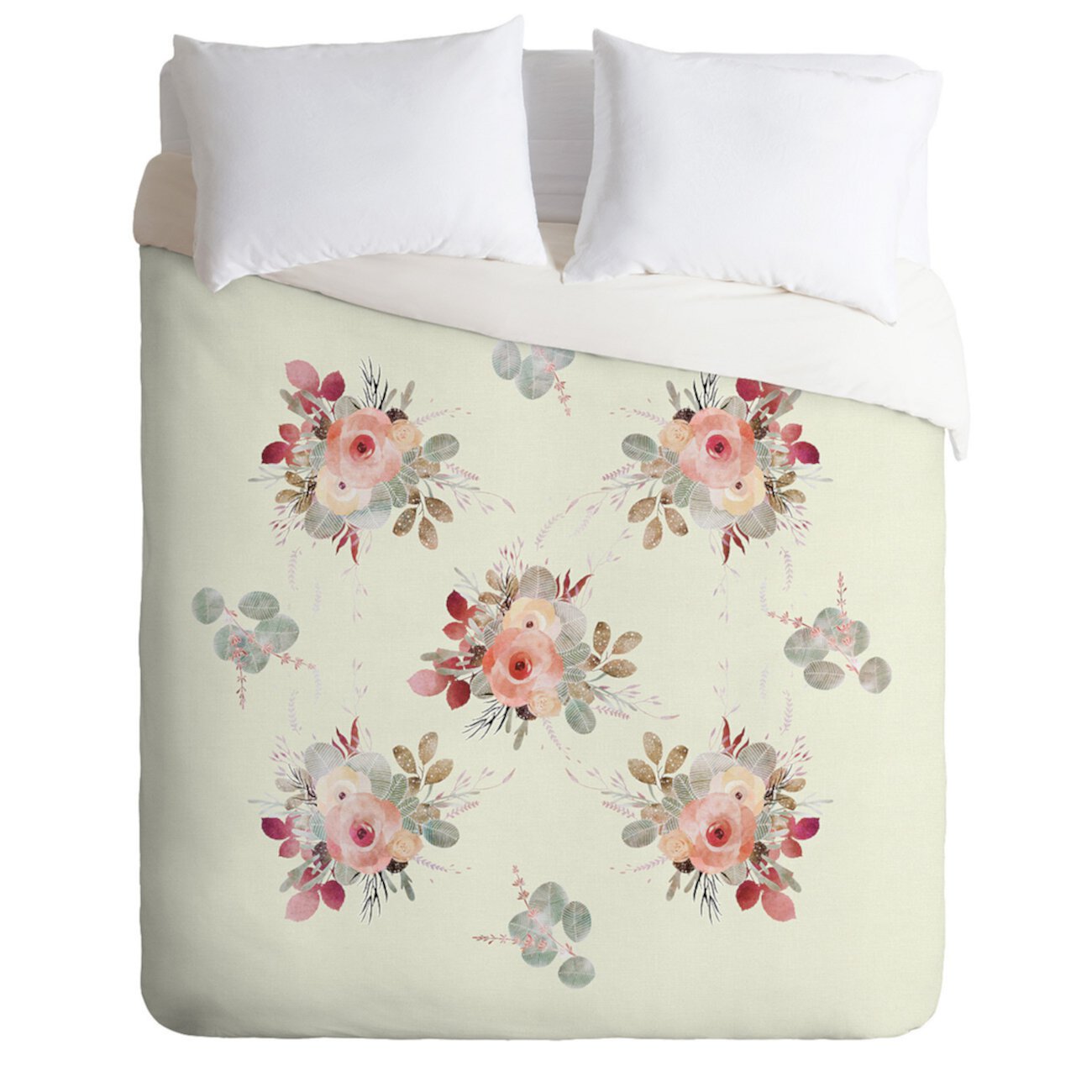 Комплект пуховых одеял Iveta Abolina Rose Tan с двумя односпальными кроватями Deny Designs