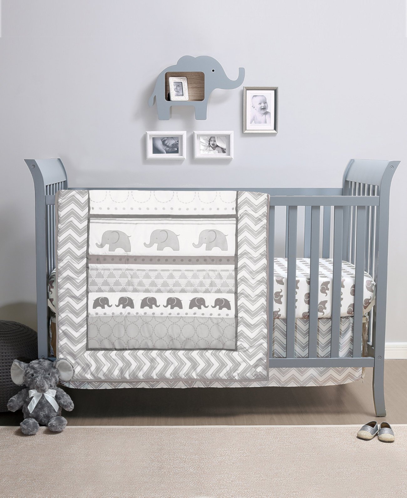 Комплект постельного белья для детской кроватки из 3 предметов PS Elephant Walk The Peanutshell