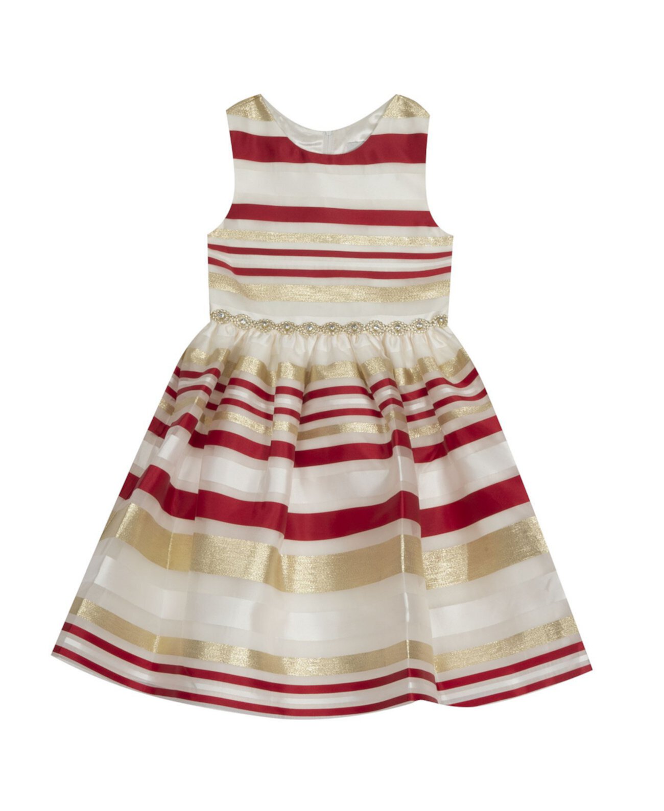 Big Girl Burnout Organza Stripe Fit And Flare Dress Rare Editions
