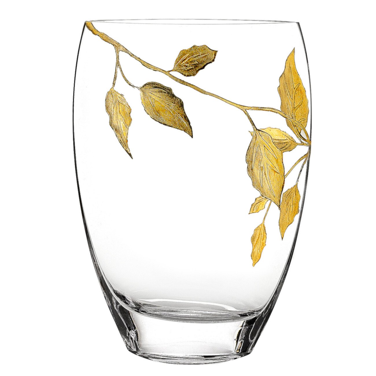Золотые листья 12-дюймовая ваза Badash Crystal