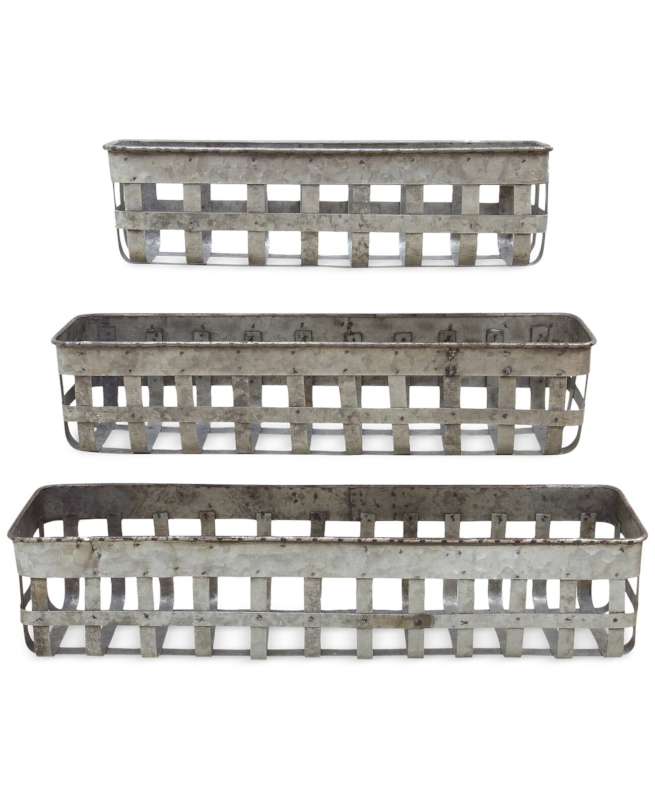 Open-Weave Iron Baskets, Set of 3 3R Studio