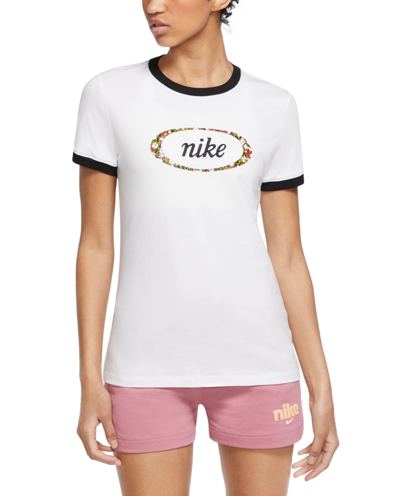 Женская спортивная одежда Хлопковая футболка с логотипом Ringer Nike