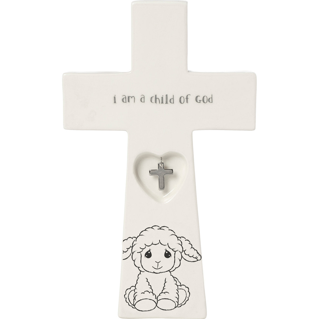 Я - дитя Божье 7,25-дюймовый крест с оберегом для крещения 183433 Precious Moments