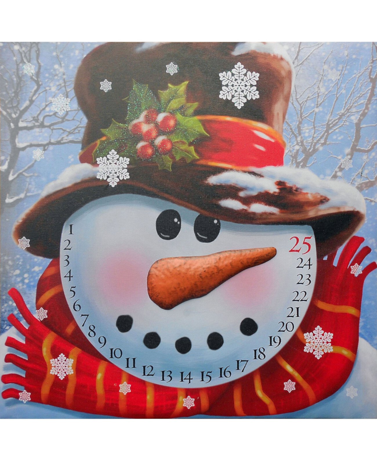 Холст с подсветкой: Рождественский календарь снеговика, 16 x 20 дюймов Trendy Décor 4U