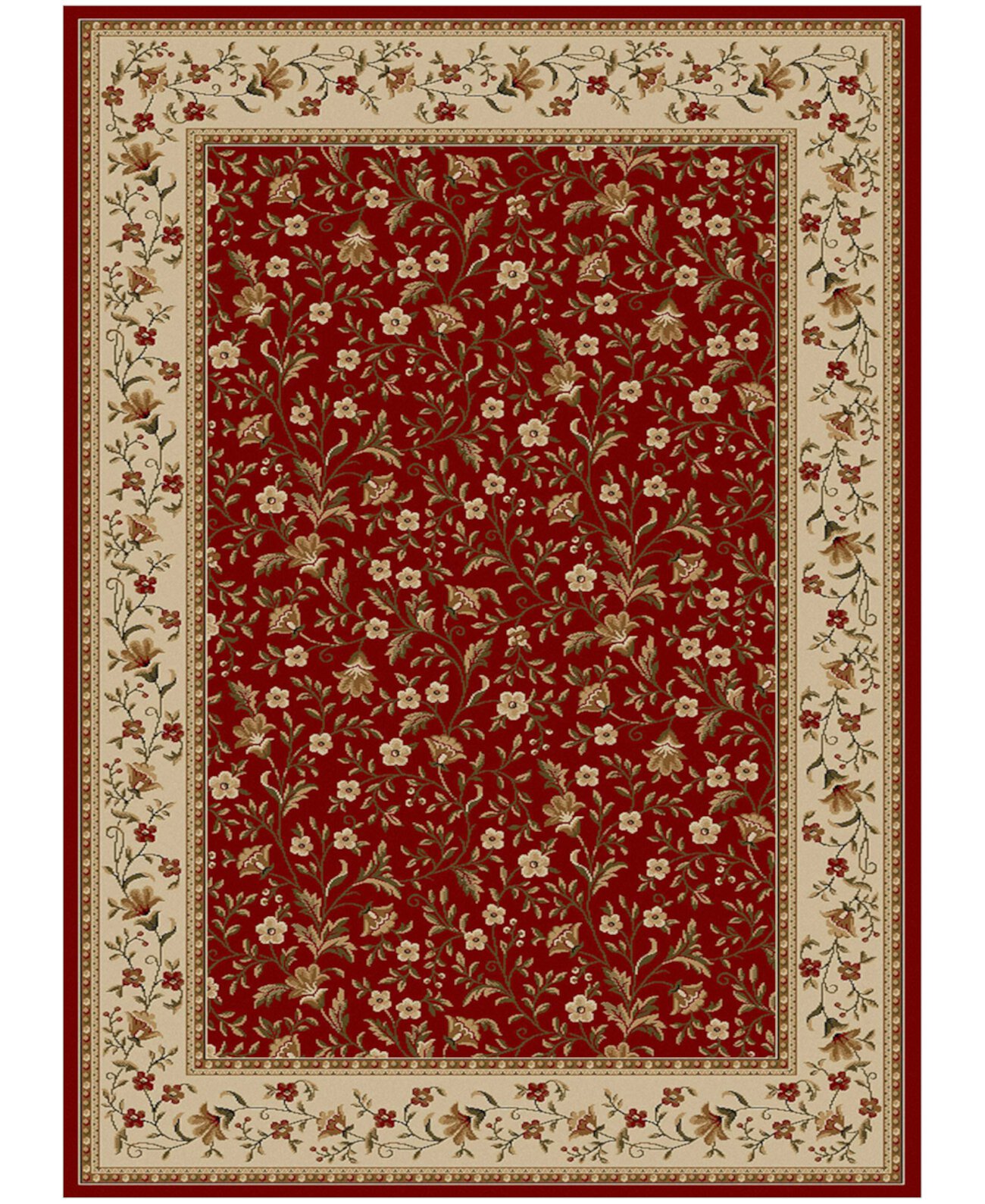 ЗАКРЫТИЕ!! Pesaro Красный цветочный коврик размером 3 фута 3 x 4 фута 11 дюймов KM Home