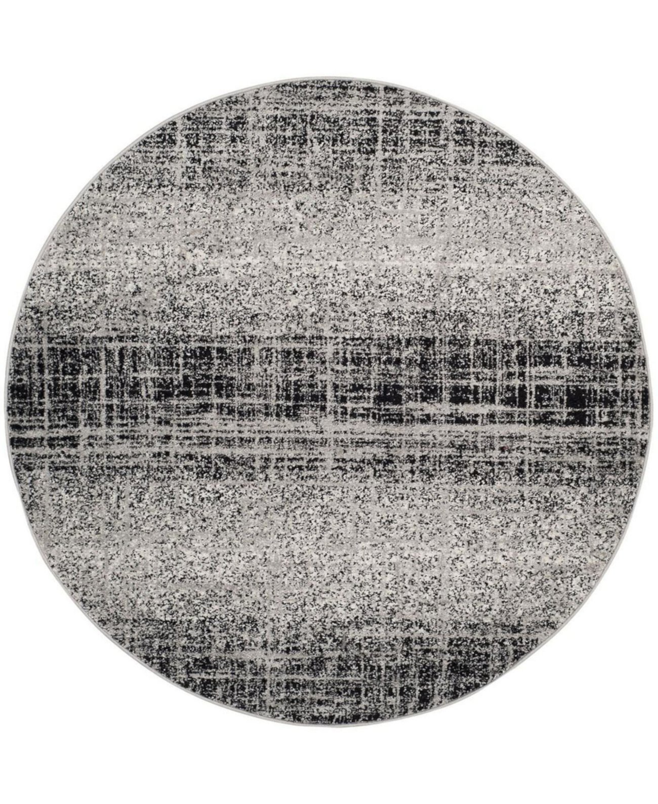 Adirondack 116 Серебристый и черный круглый коврик размером 6 x 6 футов Safavieh