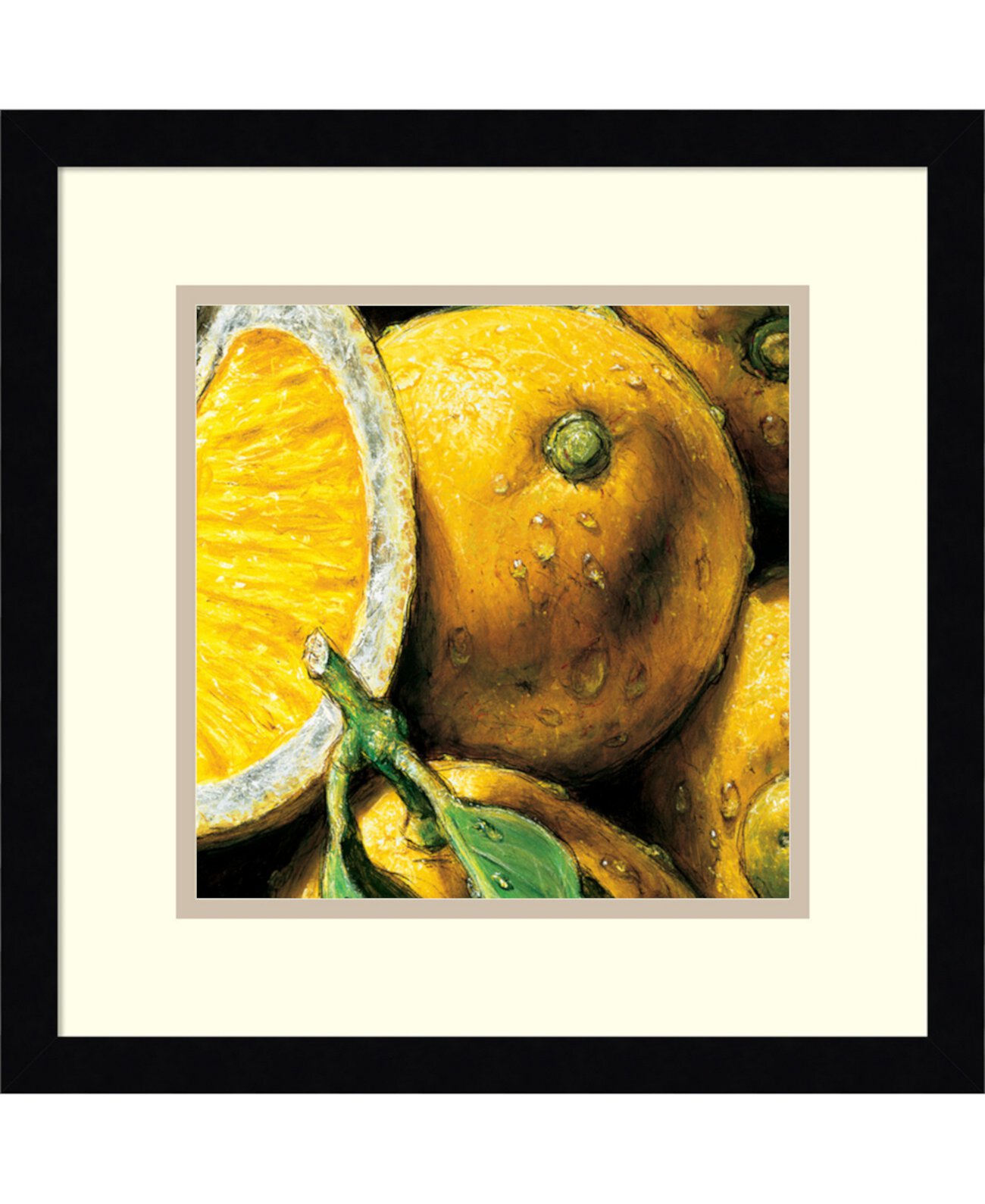 Картина лимоны маслом в рамке