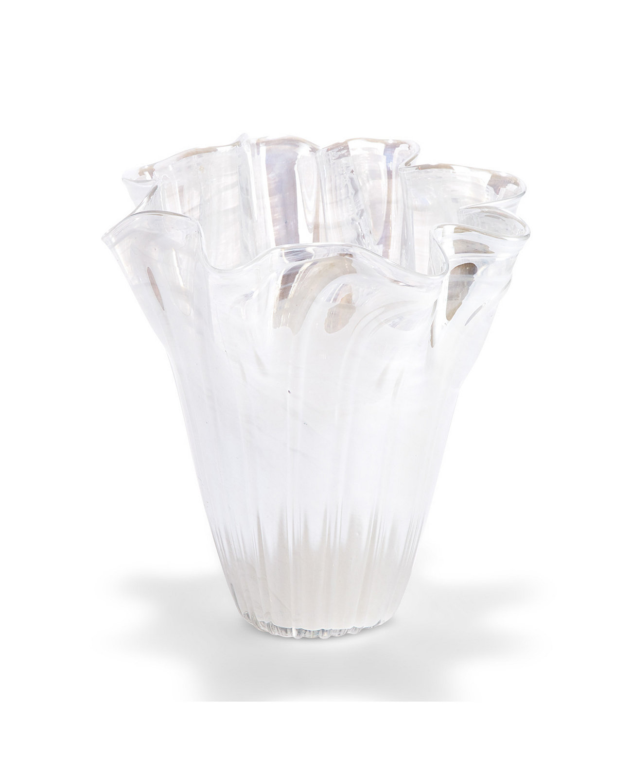 Белая мерцающая стеклянная ваза Two's Company