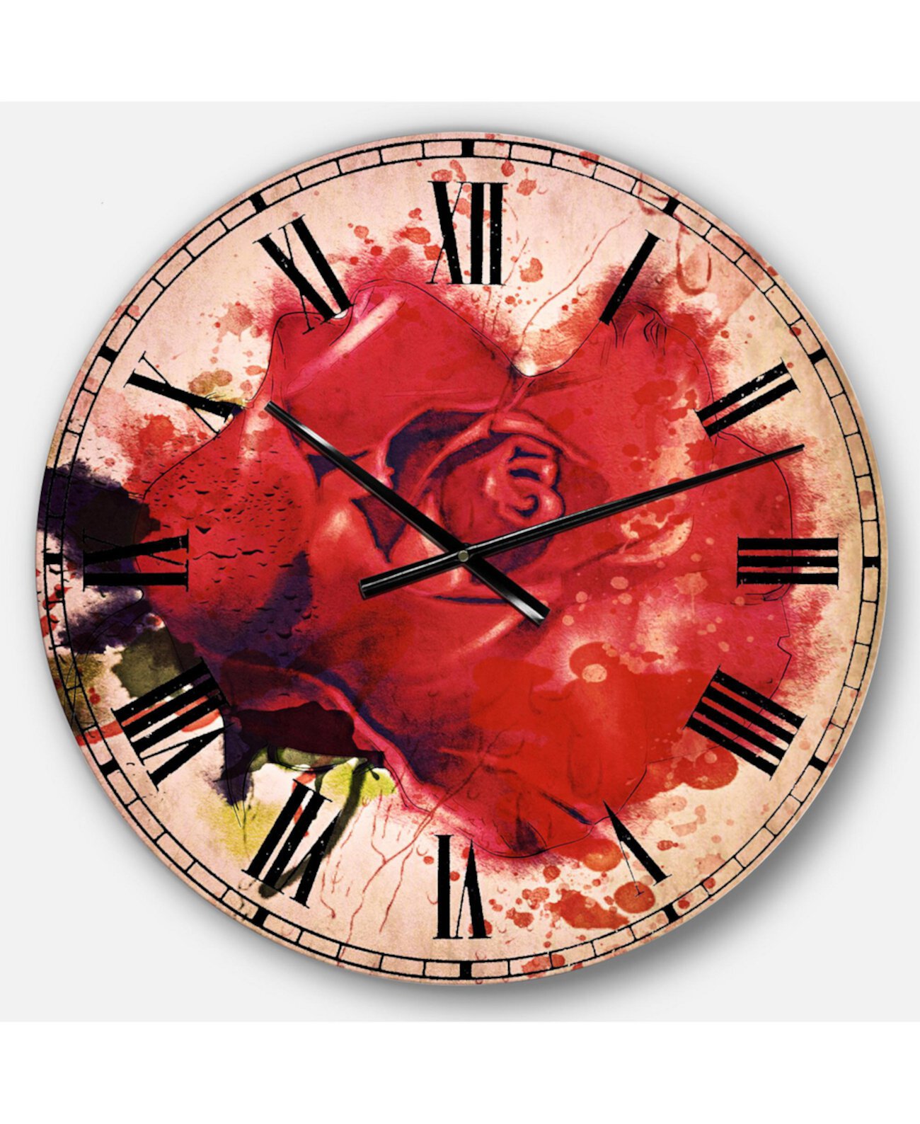 Краска для часов. Часы настенные акварель. Red Clock. Настенные часы "Bright Red" 31.