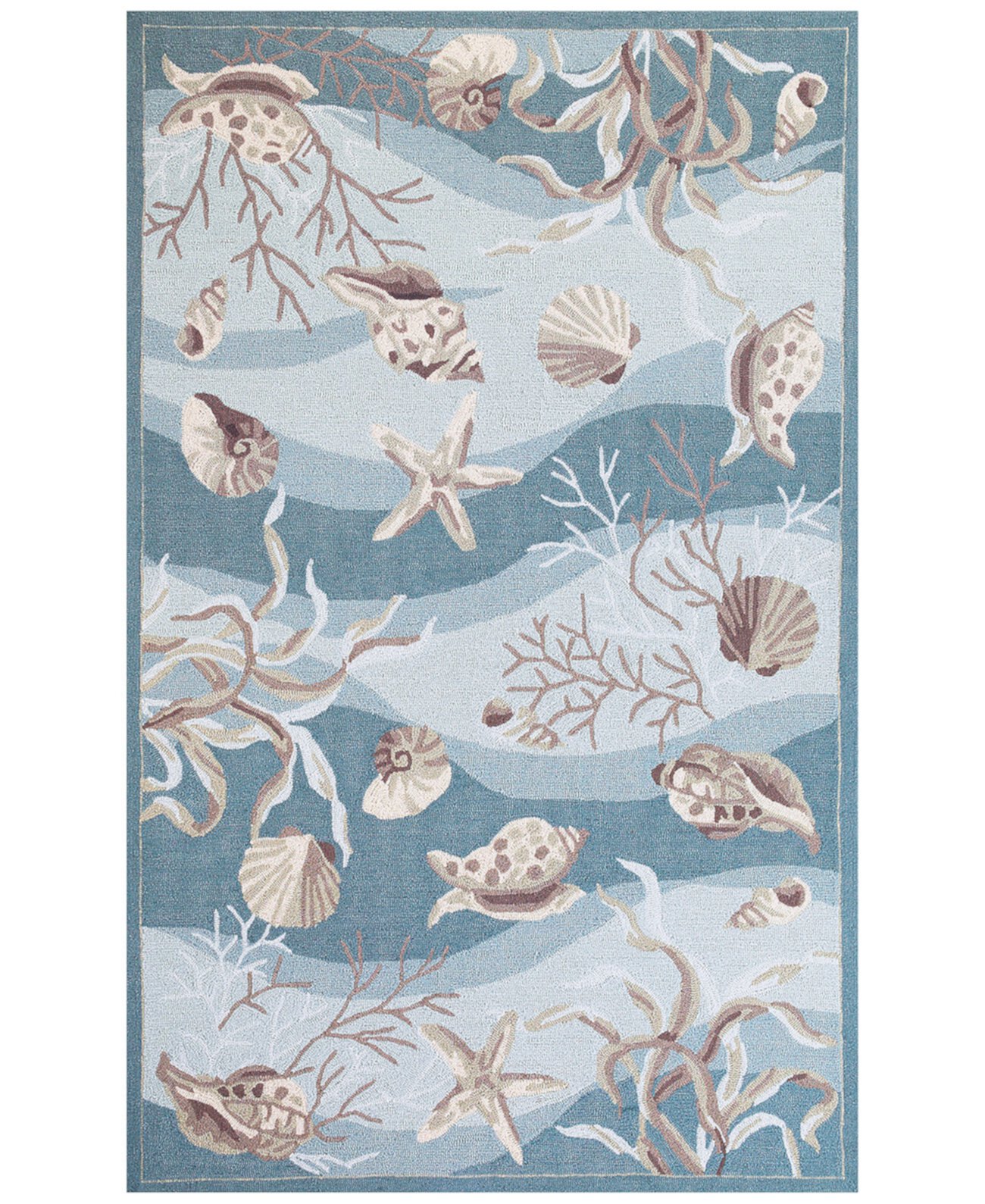 Sonesta Shells 2003 Seafoam 5' x 7'6" Area Rug KAS New York