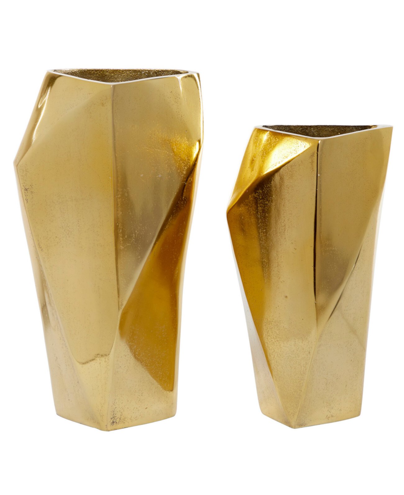Коллекционный набор из 2 серебряных алюминиевых современных ваз, 14 ", 12" Venus Williams