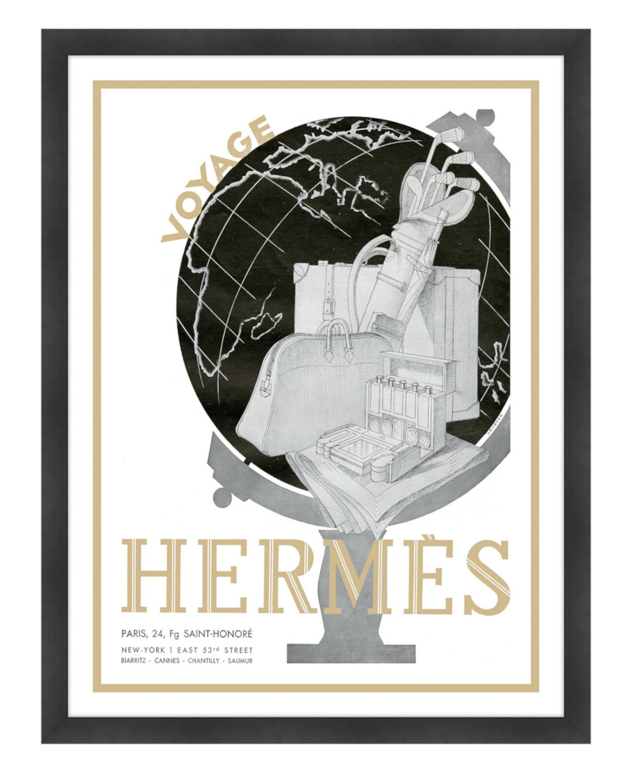 Картины из жикле в рамке Hermes Paris Voyage - 33 "x 43" x 2 " Melissa Van Hise