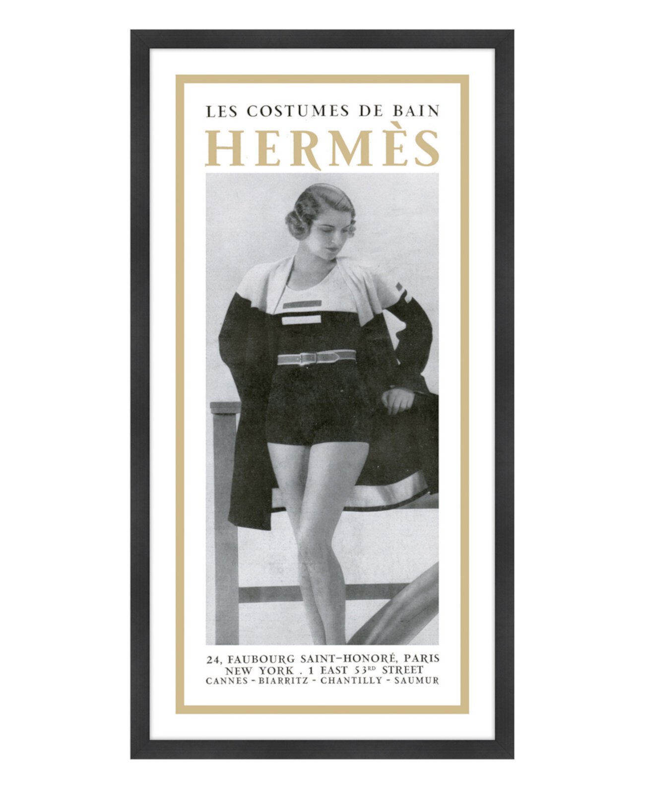 Картины Les Costumes De Bain Hermes в рамке Giclee - 23 "x 43" x 2 " Melissa Van Hise