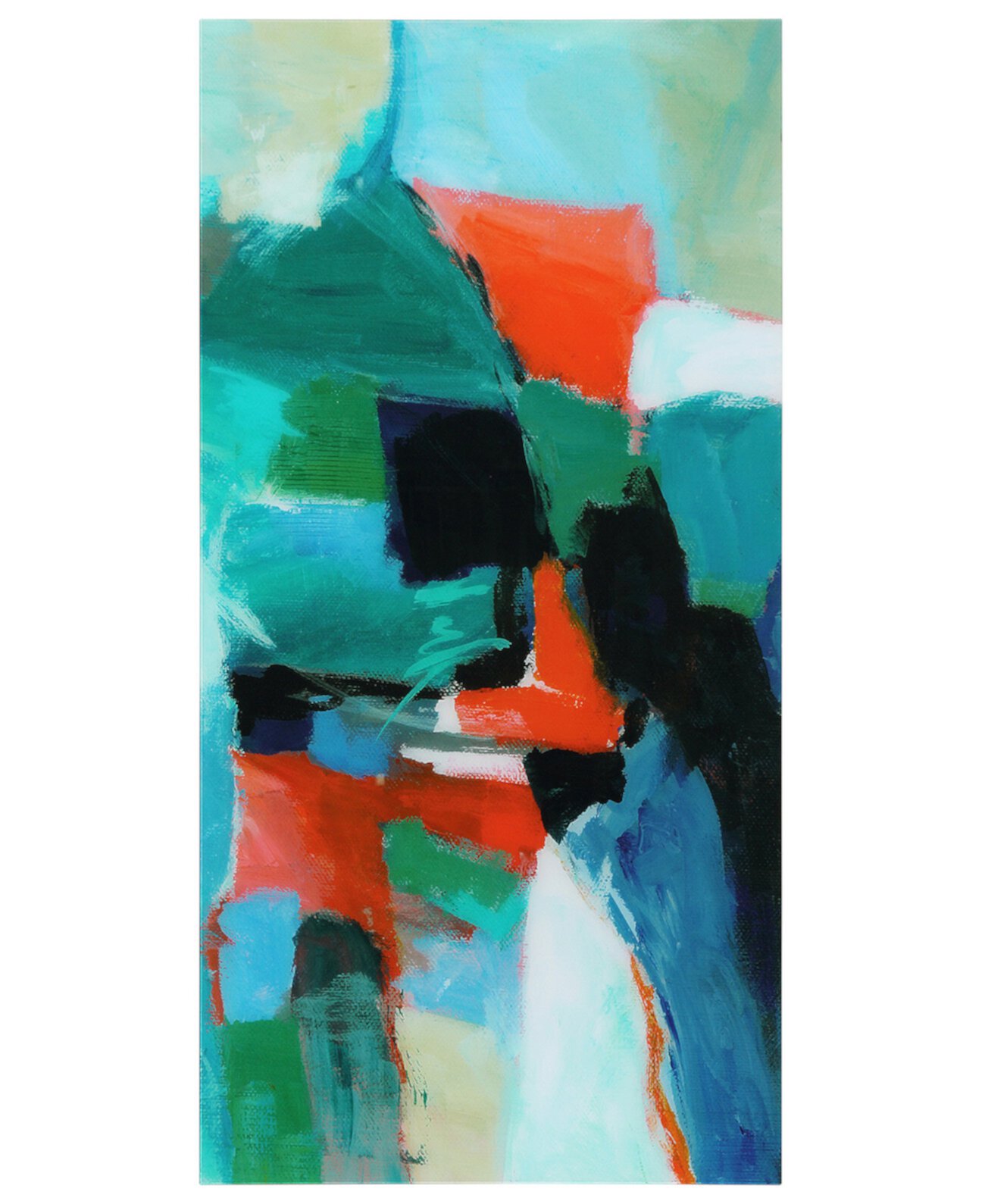 Цветной всплеск Безрамное свободно плавающее закаленное стекло Абстрактное искусство стены от EAD Art Coop, 72 "x 36" x 0,2 " Empire Art Direct