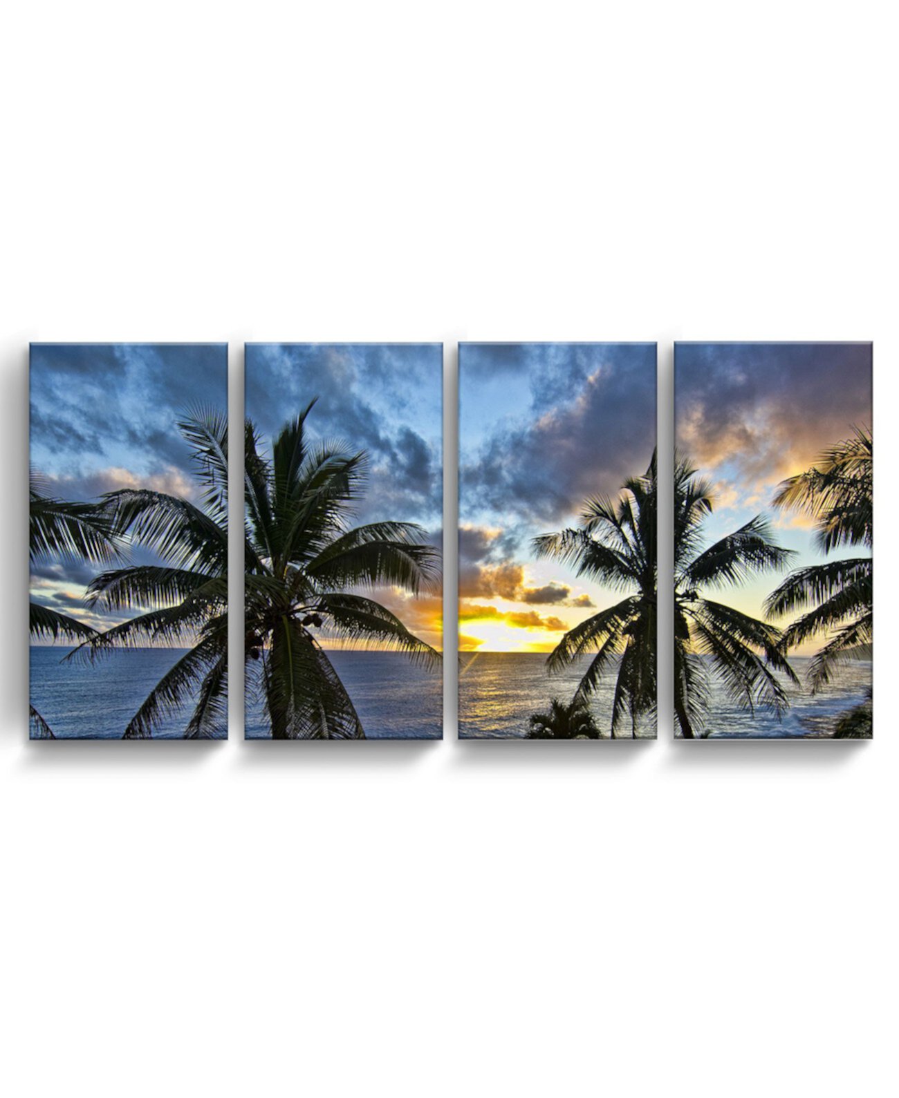 Набор для рисования на прибрежной стене из 4 предметов на холсте Niue Sunset III, 24 "x 48" Ready2HangArt