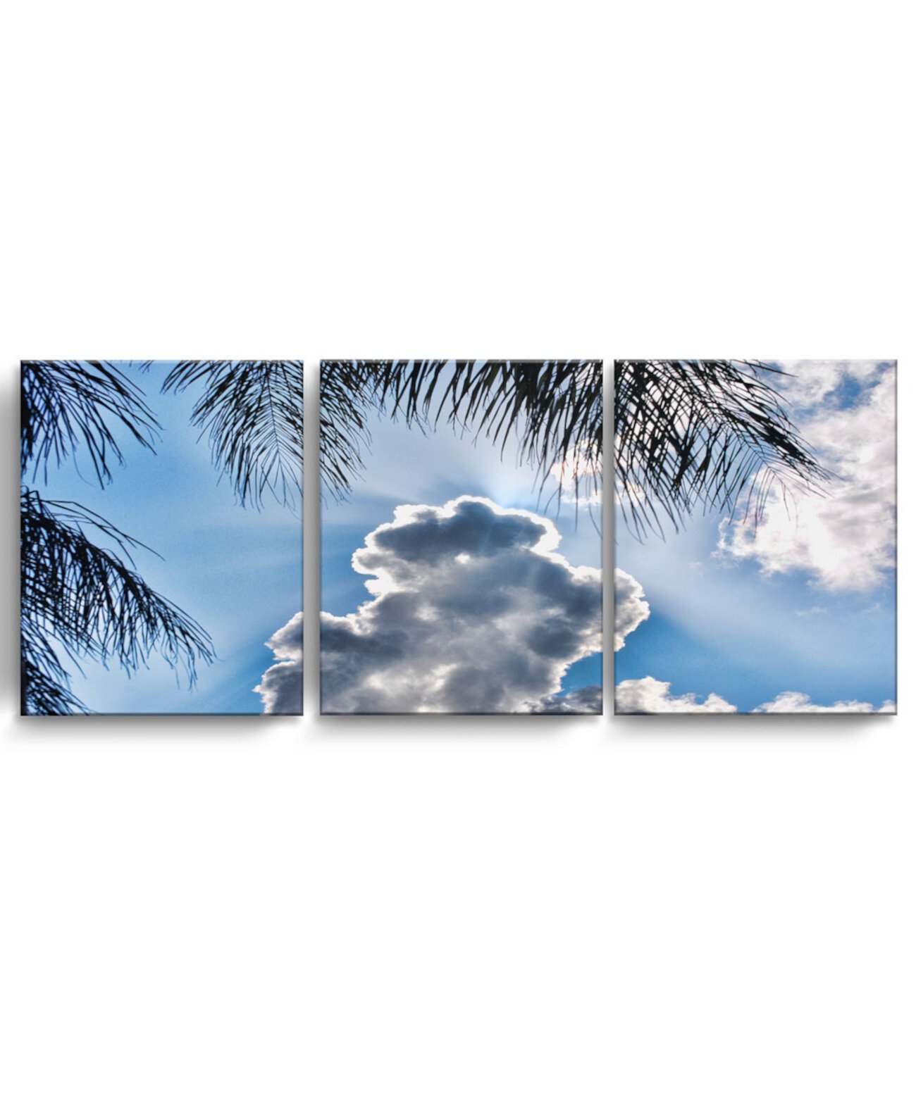 Набор из 3-х предметов для рисования на холсте с прибрежными стенами Cloudy Palms, 20 "x 48" Ready2HangArt