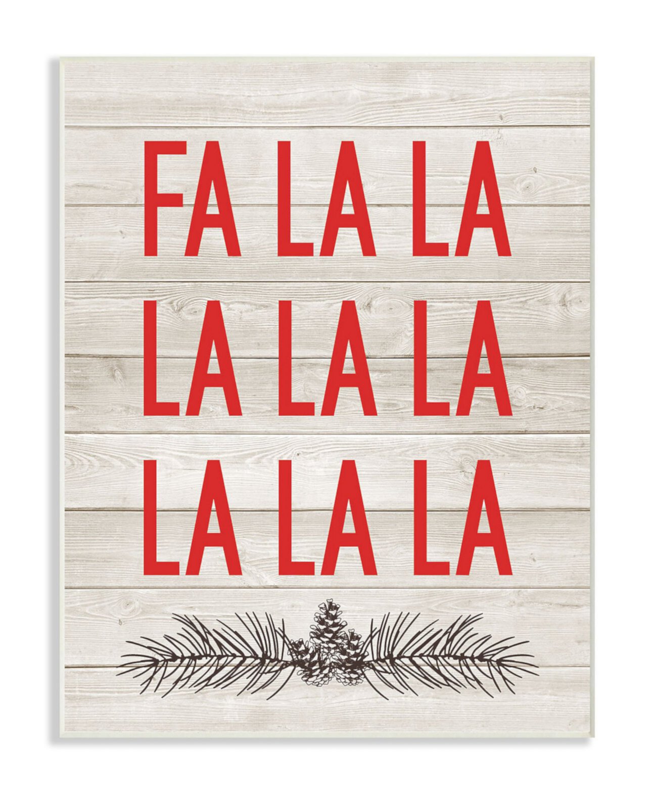 Рождественские украшения Залы Fa La La Wall Plaque Art, 12,5 "x 18,5" Stupell Industries