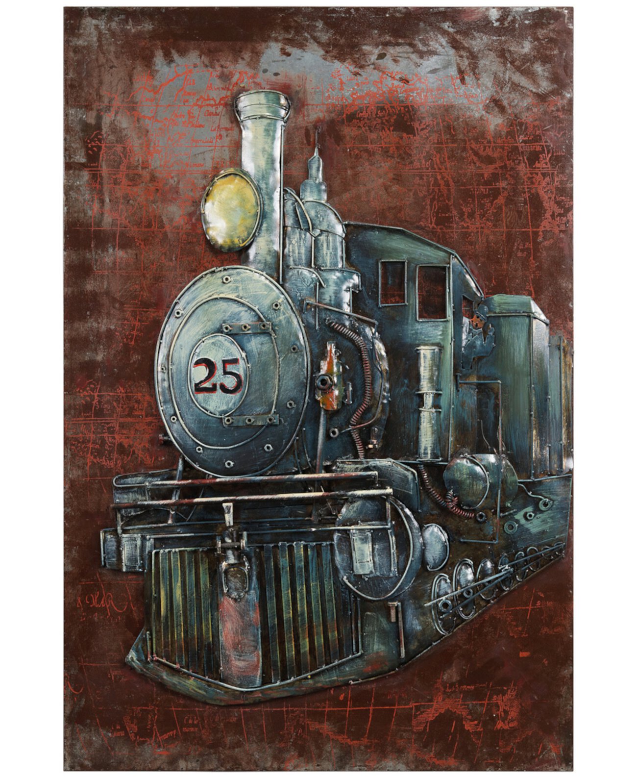 Живопись в стиле Индастриал. Поезд декорация. Metal Rail Art. Картина с поездом купить. Train mix