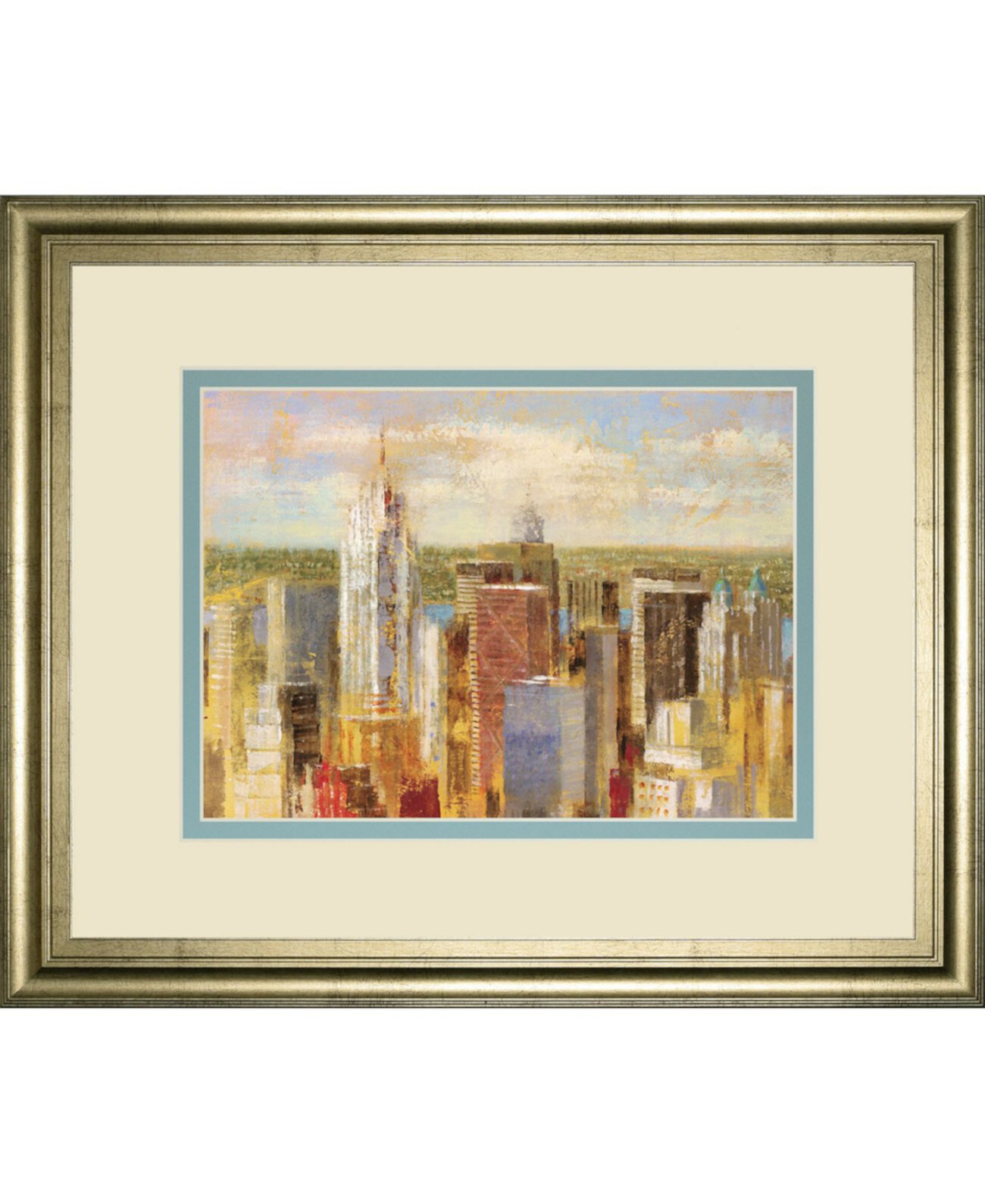 Городской пейзаж II от Лонго, настенная живопись с принтом в рамке, 34 "x 40" Classy Art