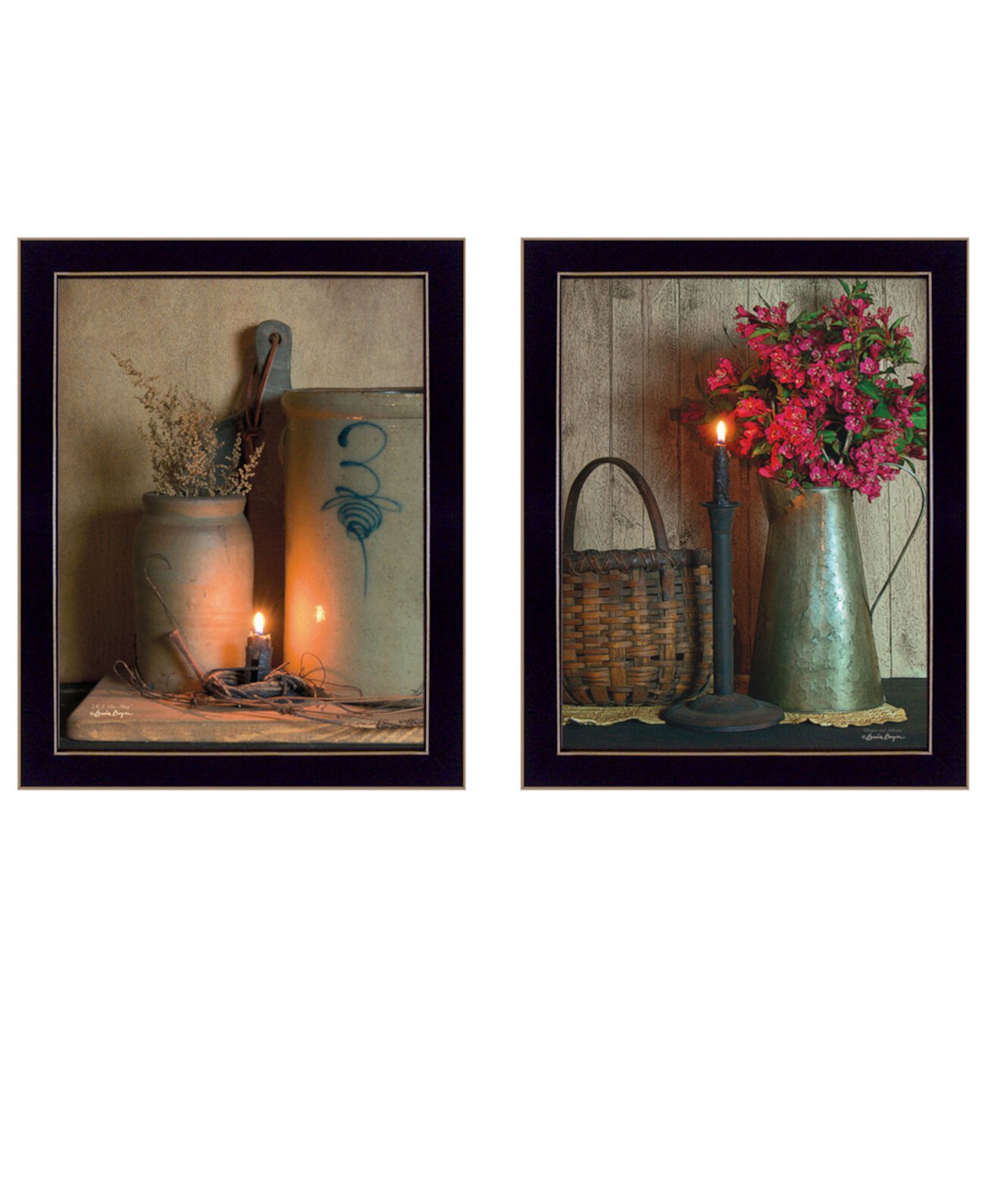 Коллекция Country Candlelight, автор Susan Boyer, настенные рисунки с принтом, готовые к развешиванию, черная рамка, 14 "x 18" Trendy Décor 4U