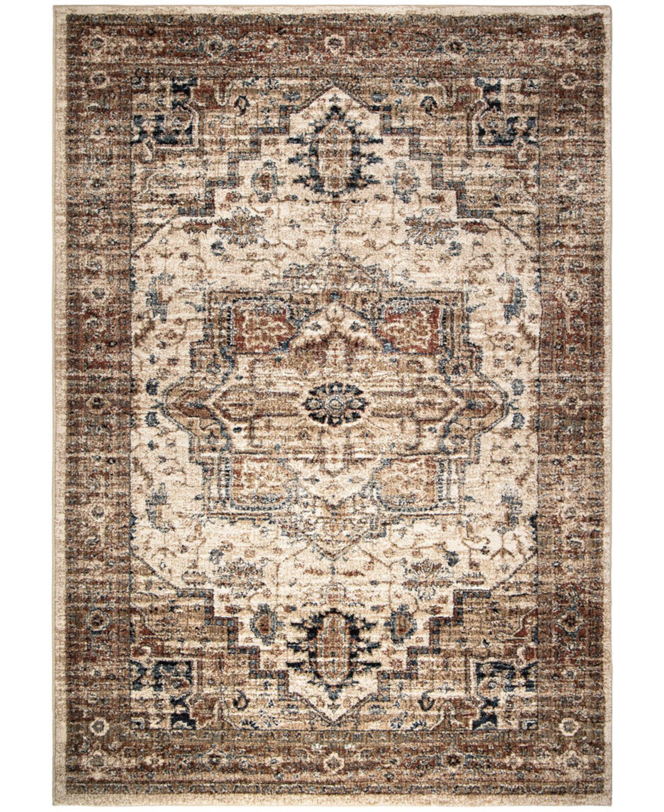 Aria Heriz Medallion Off White 5'1" x 7'6" Area Rug Orian Rugs