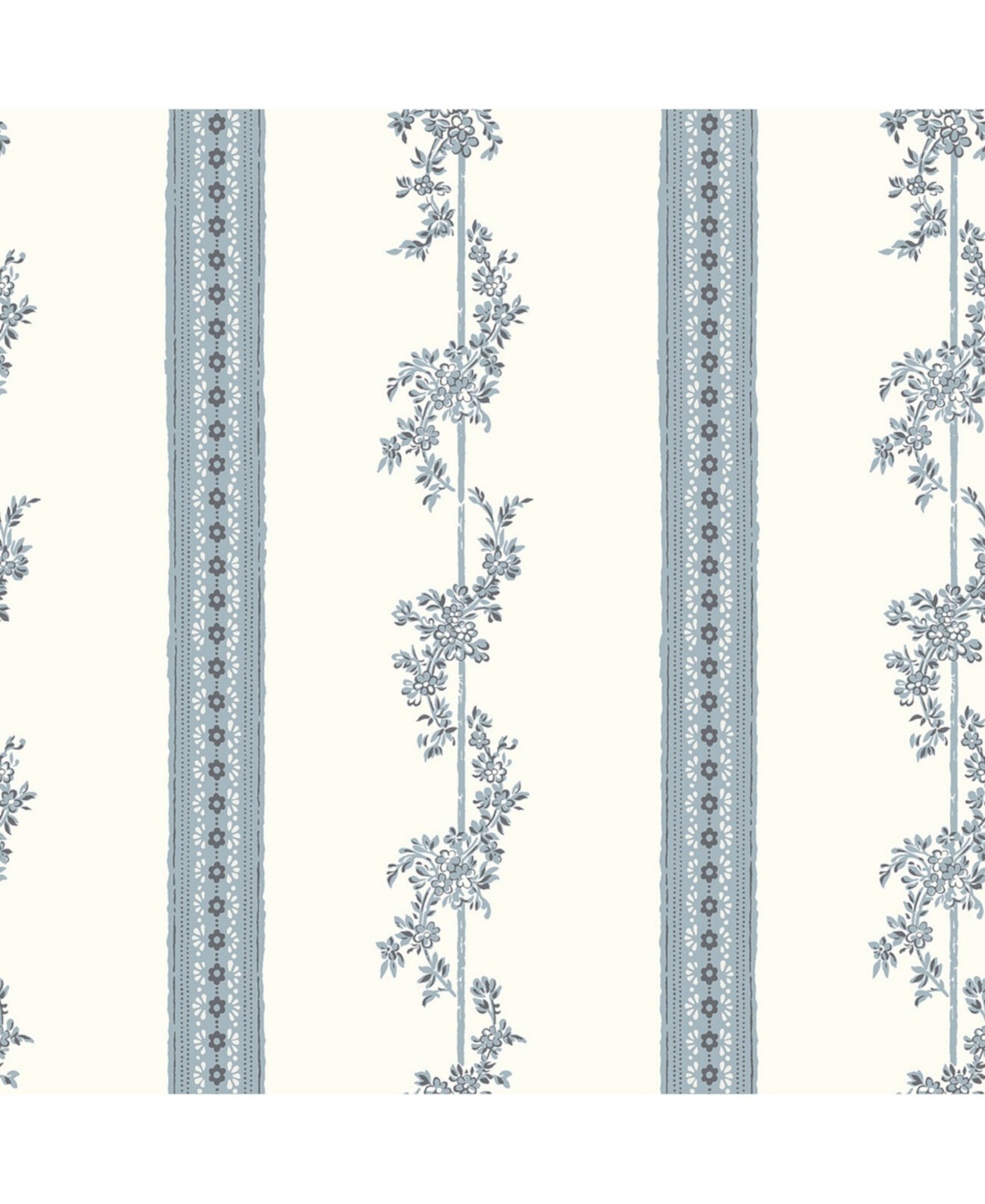 21 "x 396" обои Drottningholm Periwinkle с цветочными полосками Wall Vision