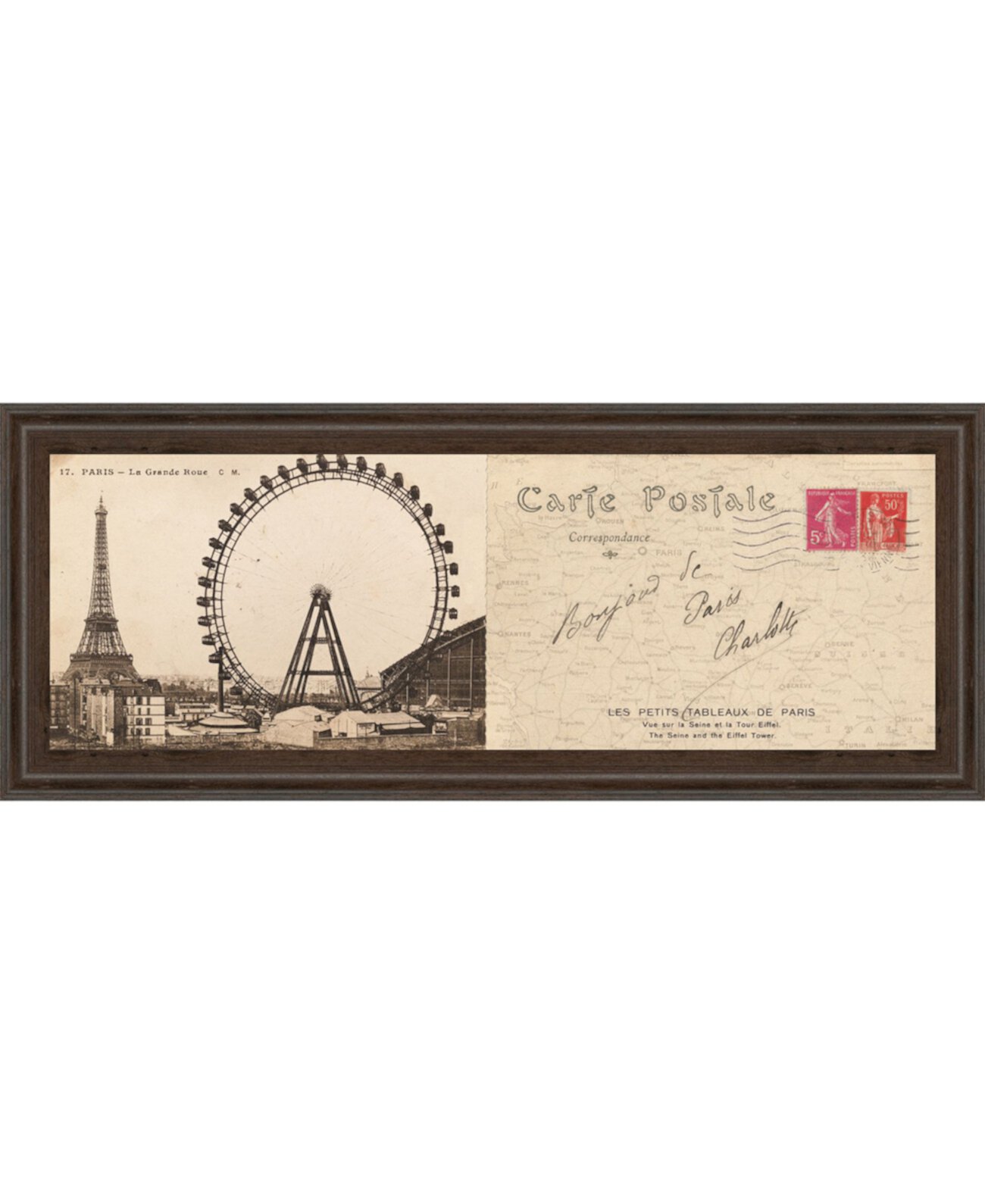 Lettre De Paris Il от Wild Apple Графика в рамке, настенная живопись - 18 "x 42" Classy Art