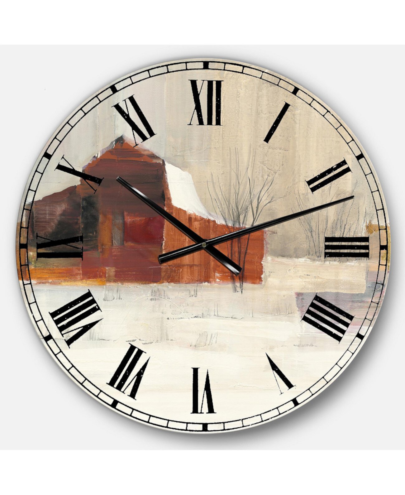 Крупногабаритные металлические настенные часы Farmhouse Designart