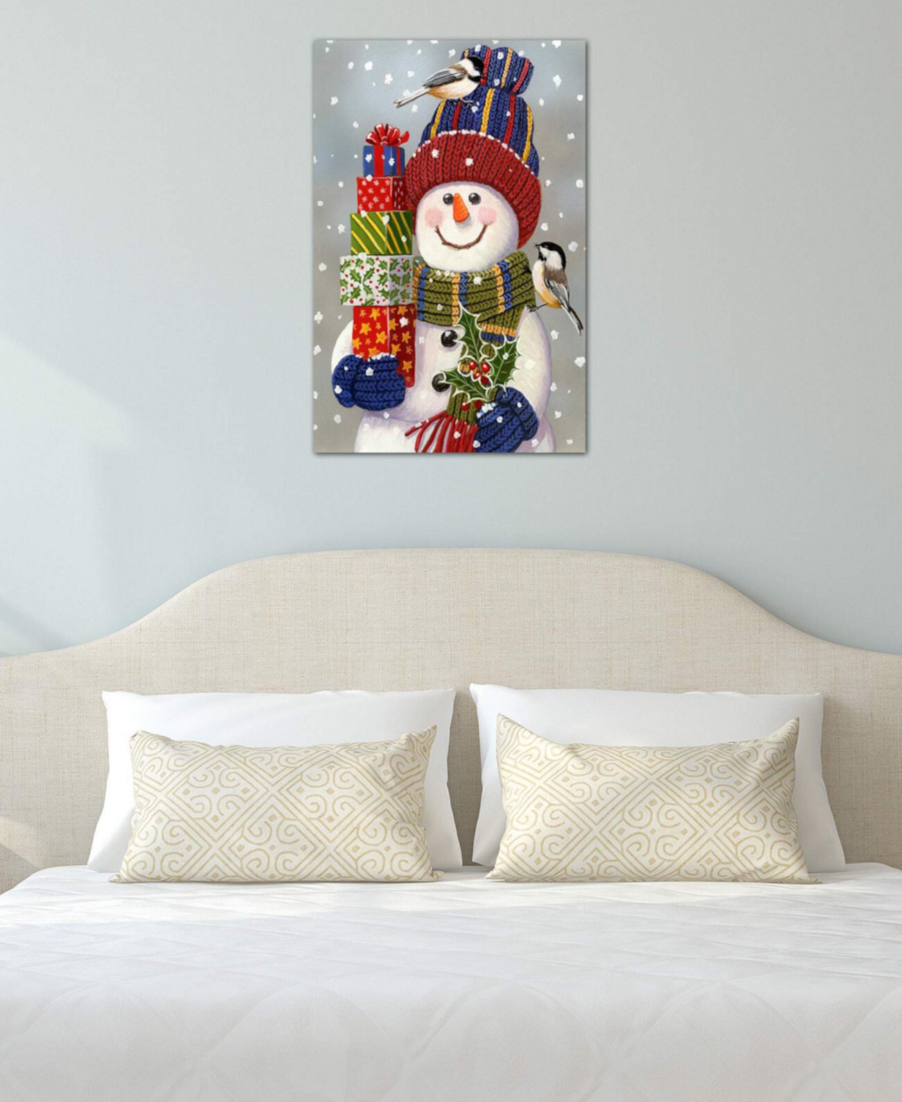 Картина Уильяма Вандердассона «Снеговик с подарками» на холсте в упаковке (26 x 18 x 0,75) ICanvas
