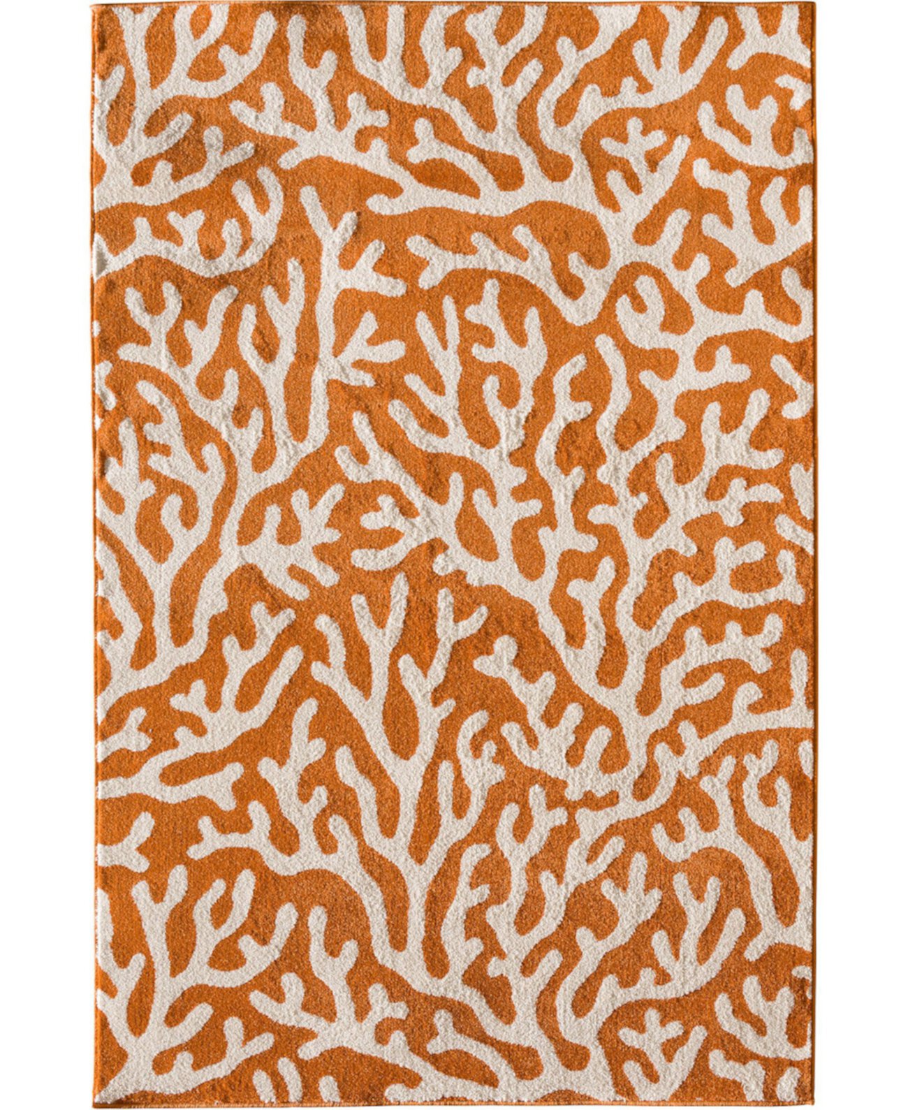 Уличный и домашний коврик Tropicana Coral Orange, 5x8 футов, в прочном оранжевом традиционном стиле Portland Textiles