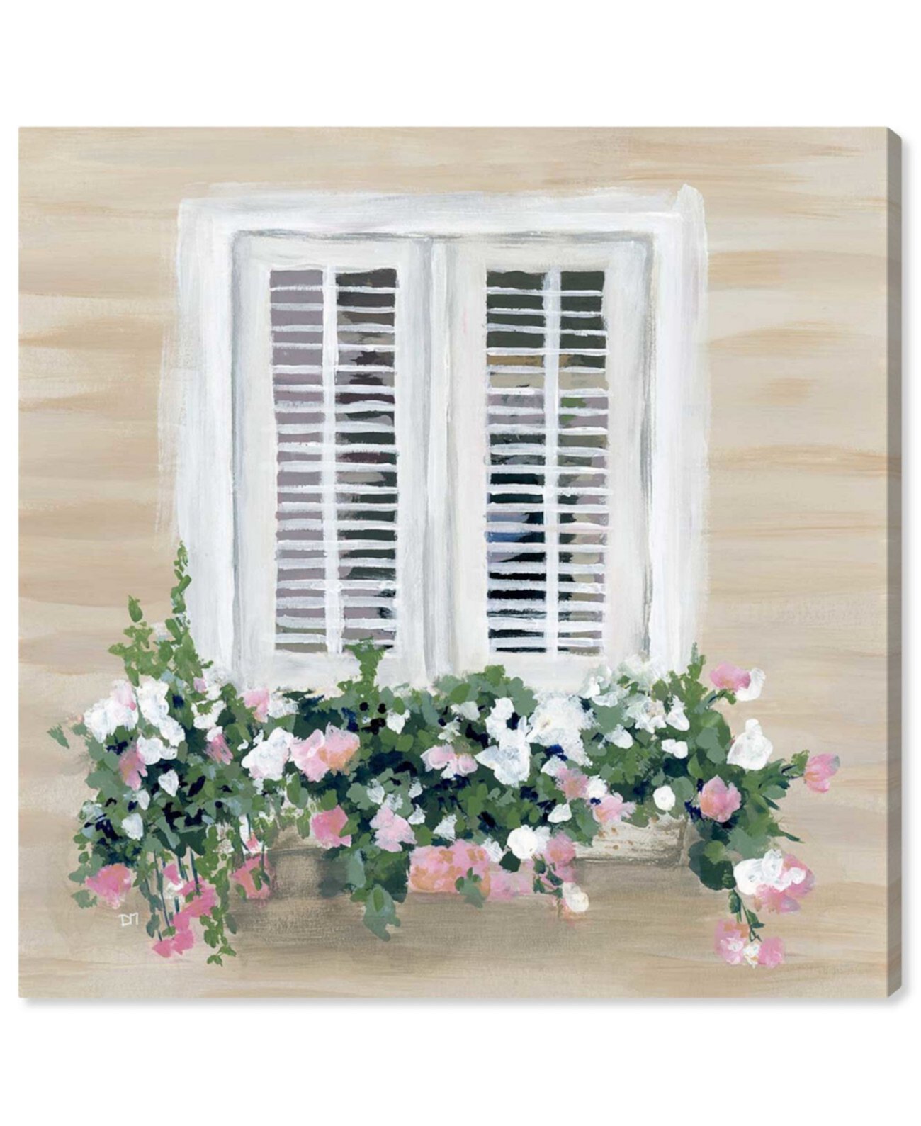 Flowers in My Window Canvas Art, 43" x 43" Oliver Gal