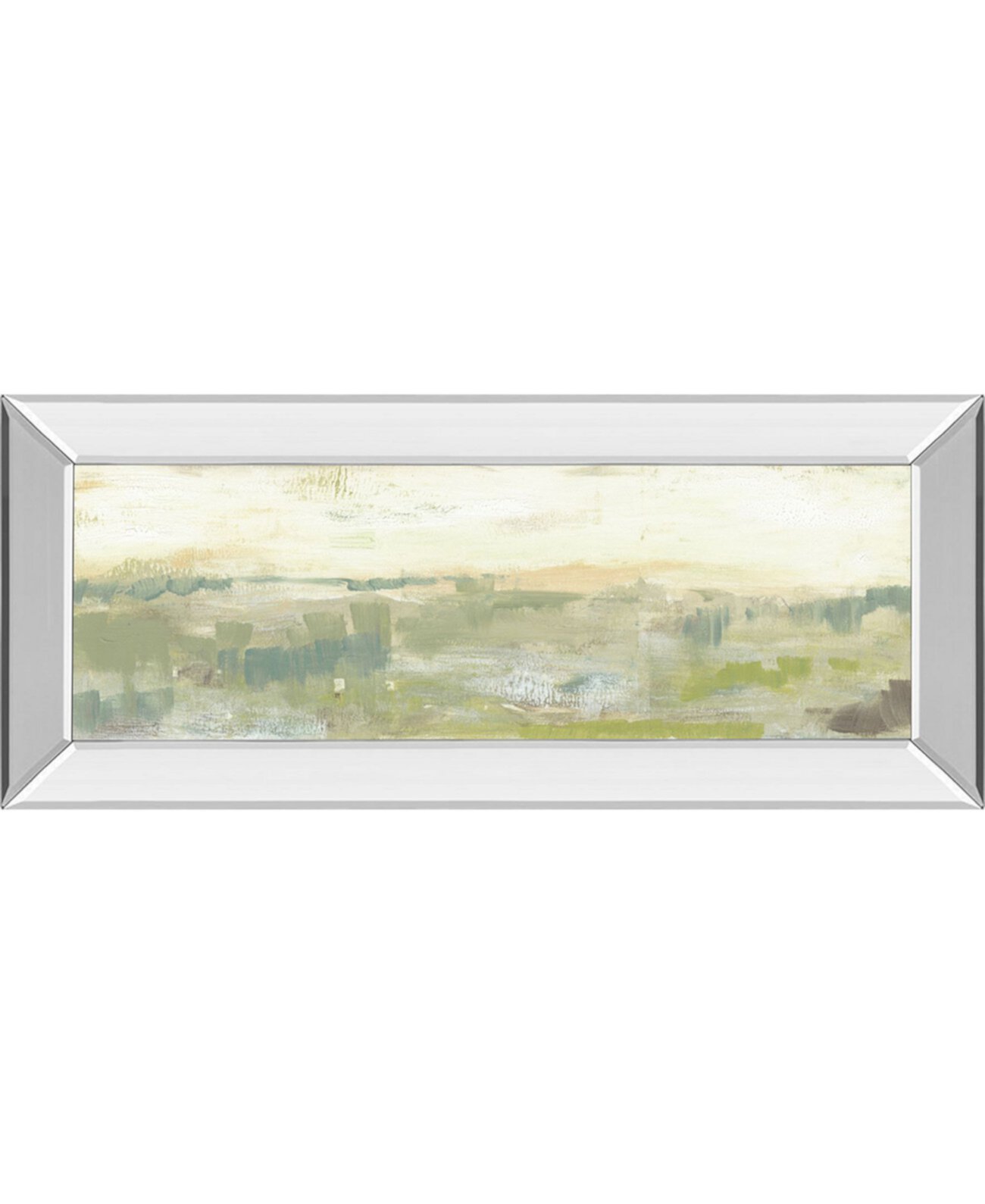 Greenery Horizon Line II от Дженнифер Голдбергер Стены с принтом в зеркальной раме - 18 "x 42" Classy Art