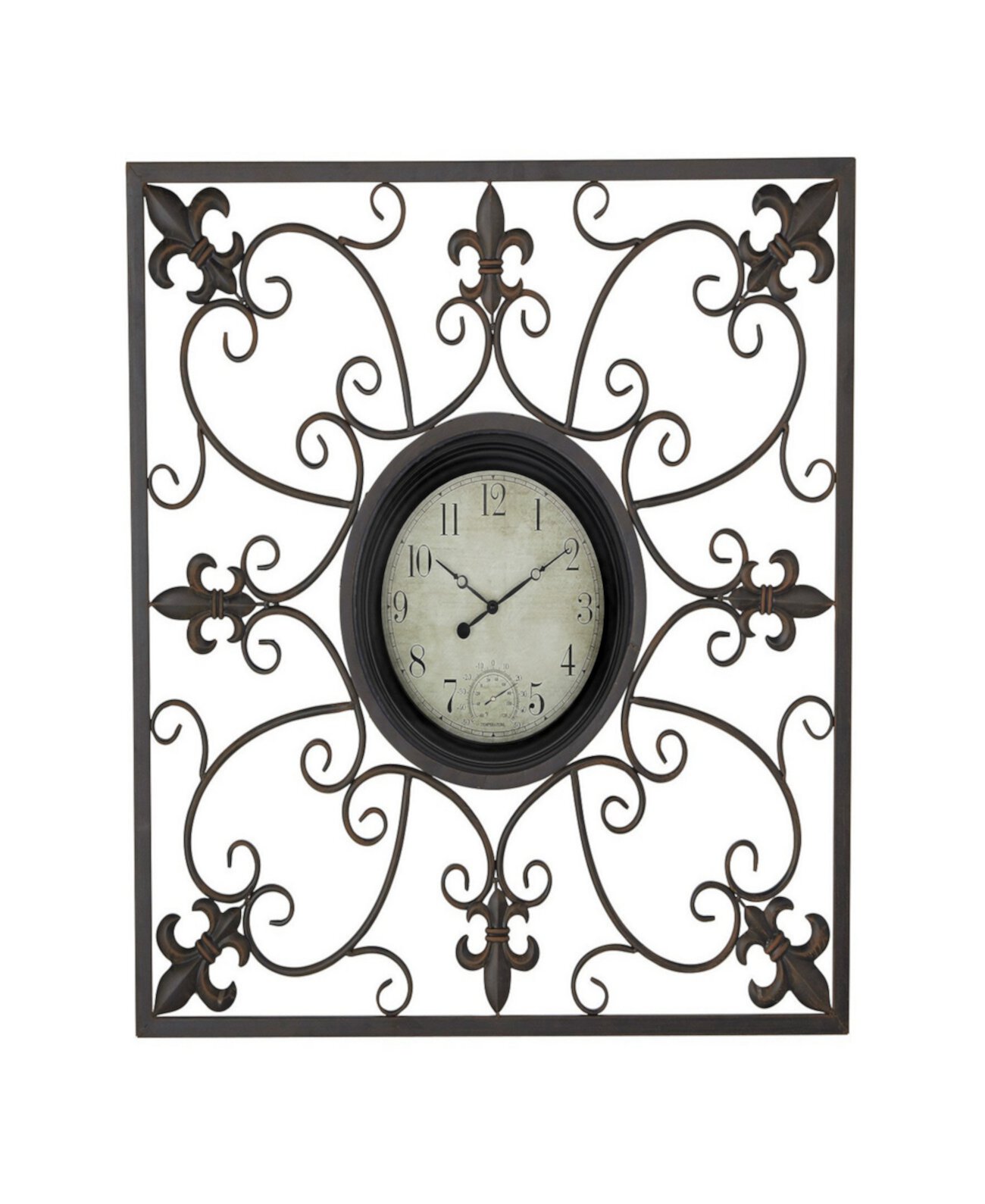 Traditional Tin Scrollwork Analog Wall Clock Rosemary Lane