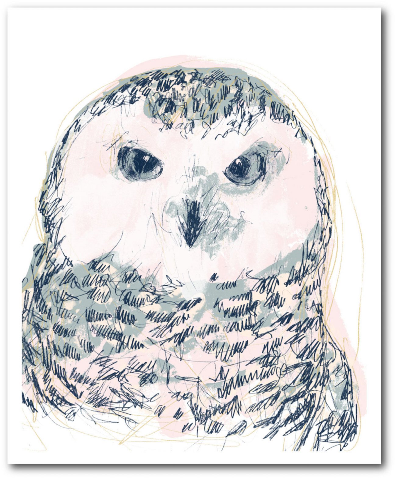 GG Funky Owl Portrait IV Настенная живопись на холсте, завернутая в галерею - 18 "x 24" Courtside Market