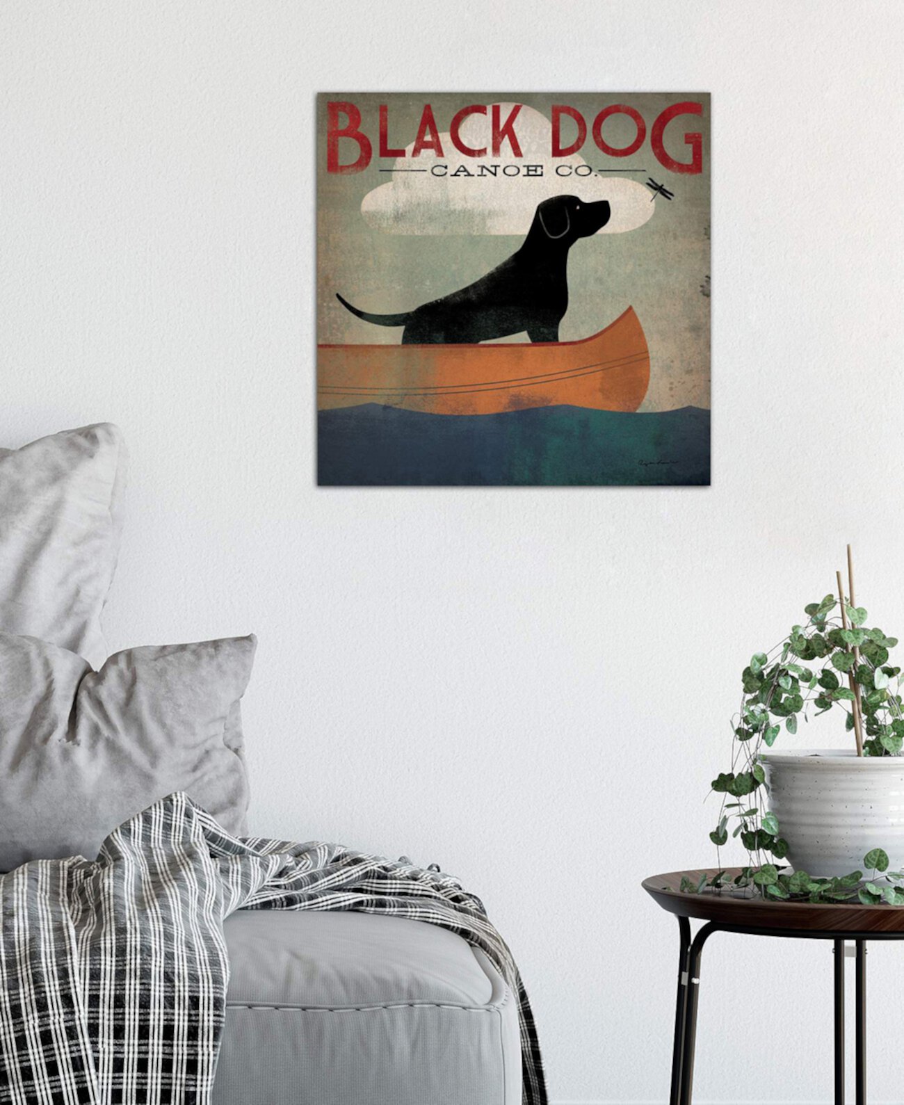 Холст "Black Dog Canoe Co. II" Райана Фаулера, завернутый в галерею (26 x 26 x 0,75) ICanvas