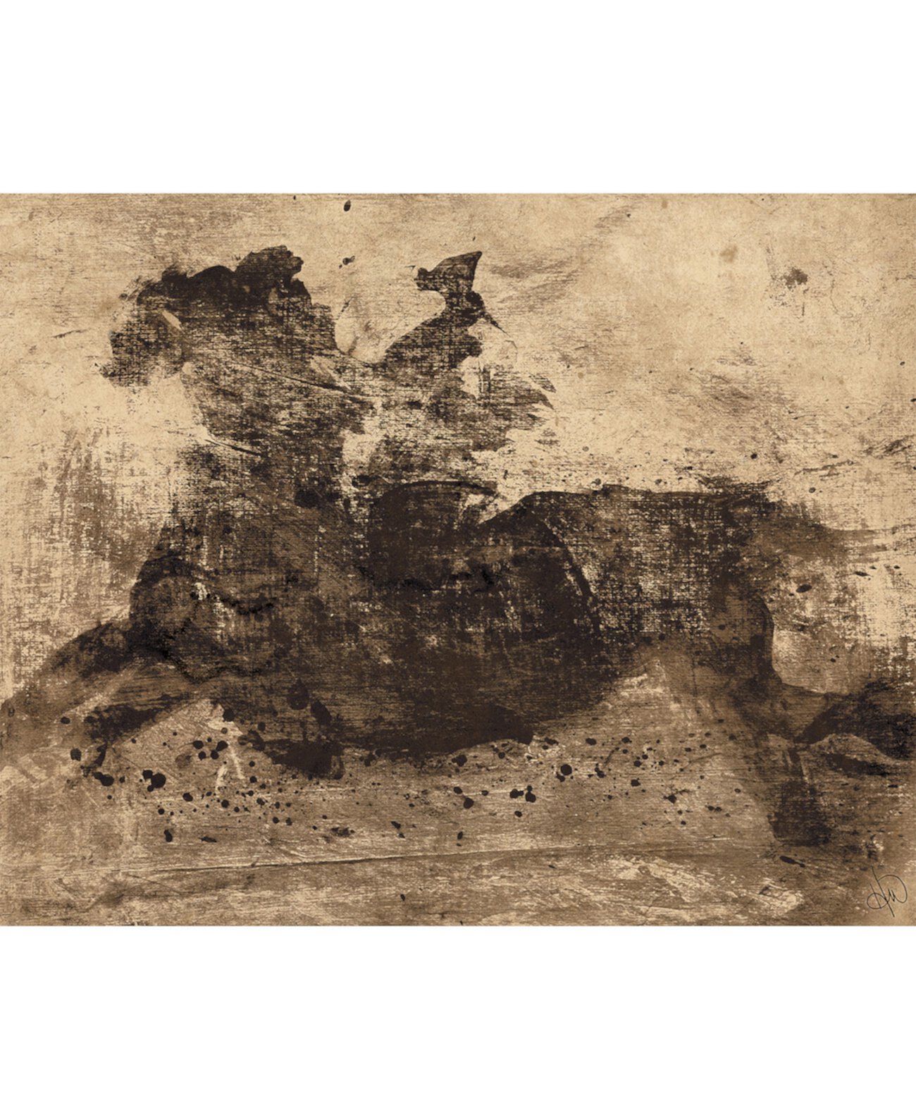 Морской конек на коне в коричневом цвете с художественным принтом на металлической стене 24 x 36 дюймов Creative Gallery