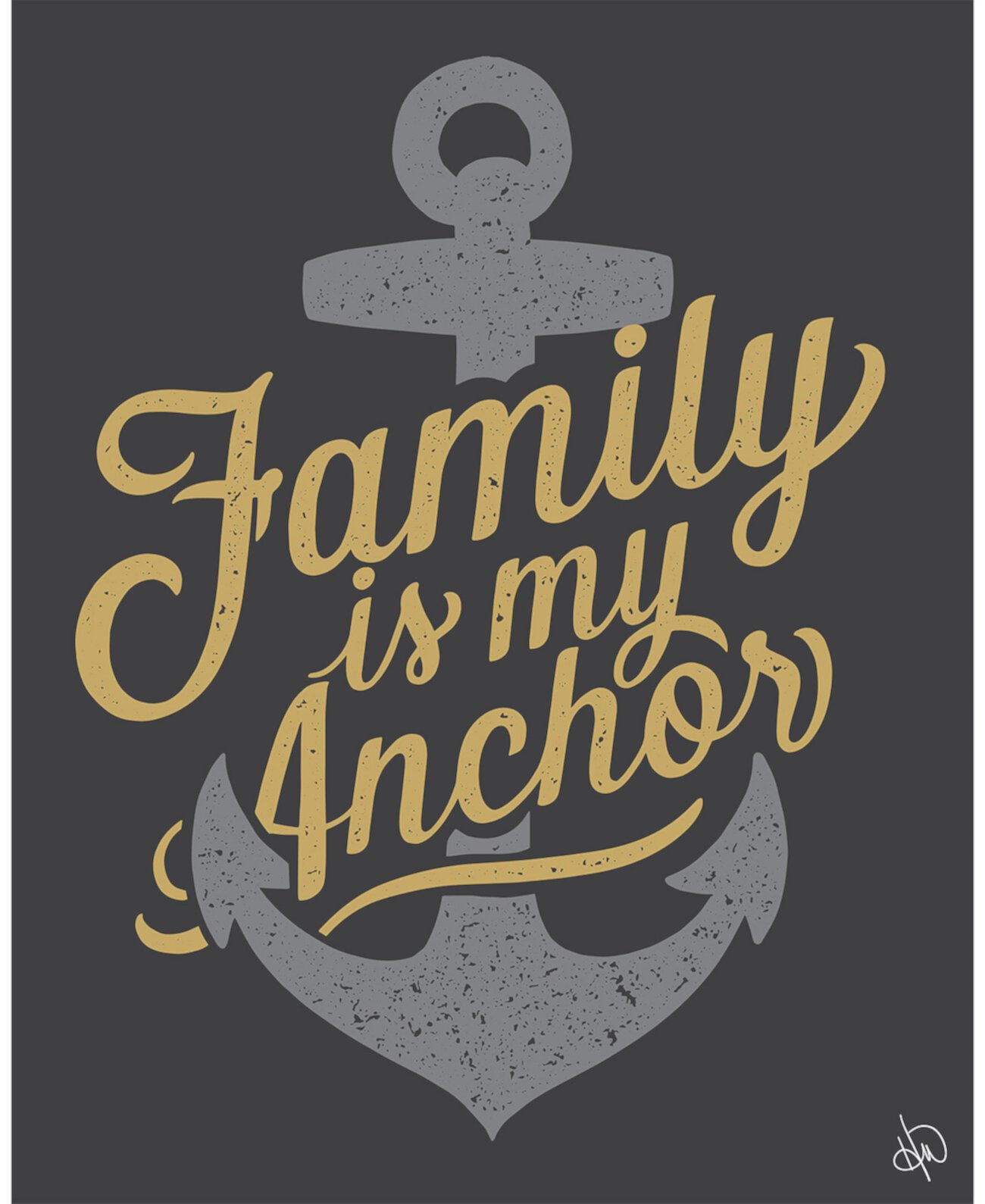 Family is my Anchor Морская цитата 24 "x 36" Художественная печать на металлических стенах Creative Gallery