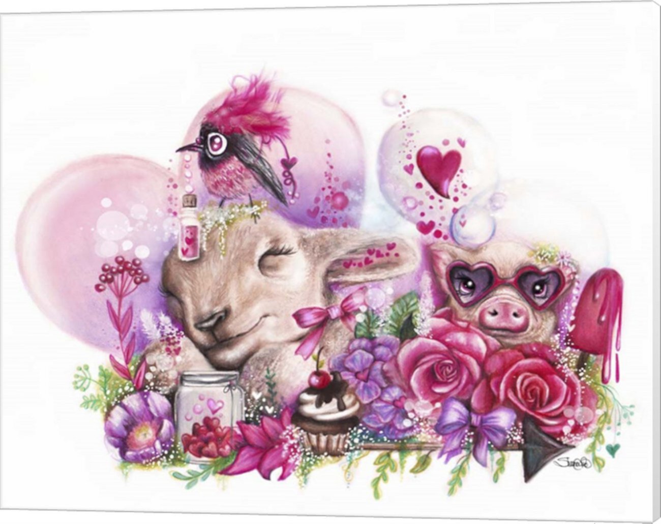 Мечта о сладком валентинке Sheena Pike Art And Illustration Canvas Art Metaverse