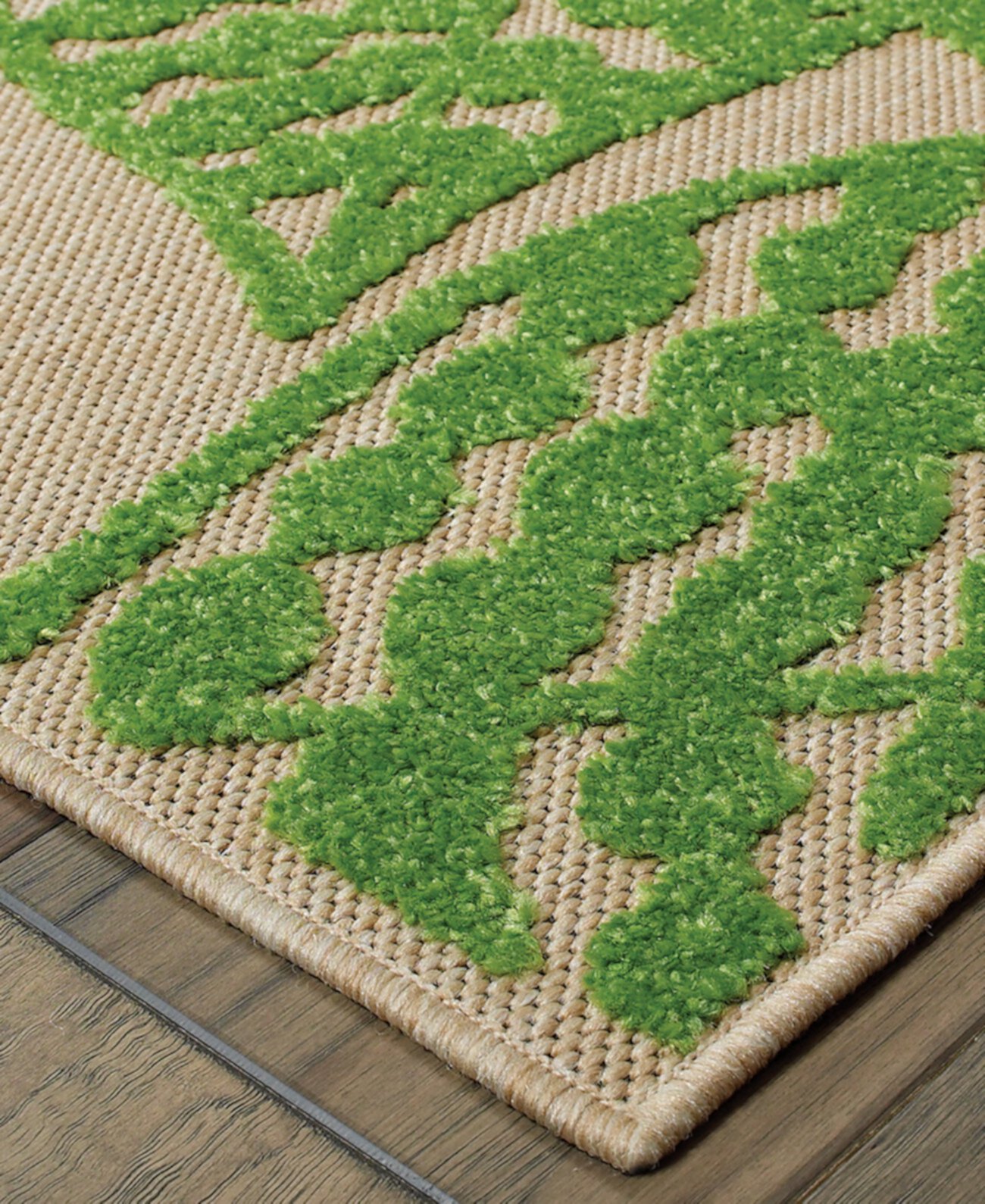 Cayman 566F9 Песочный/зеленый коврик размером 6 футов 7 x 9 футов 6 дюймов для внутреннего/наружного использования Oriental Weavers
