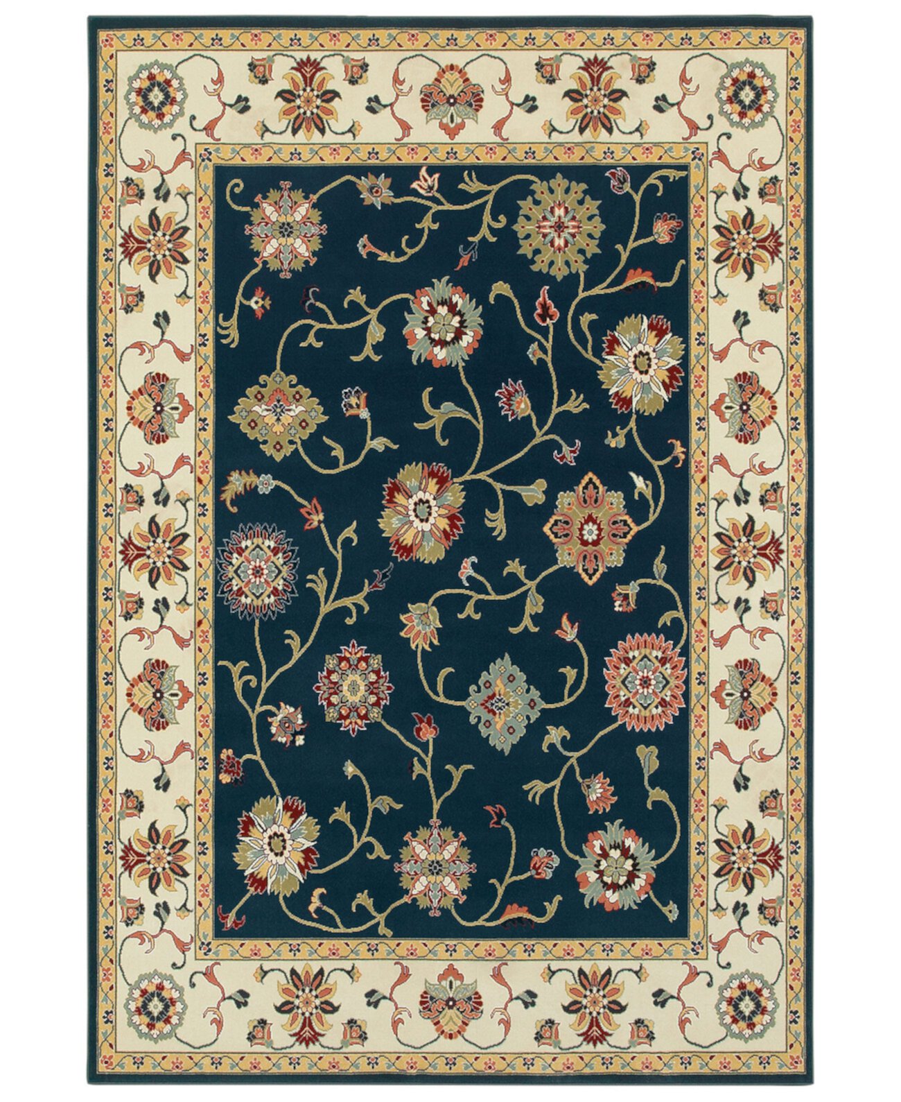 Kashan 2336B Темно-синий/Слоновая кость Коврик размером 3 фута 10 x 5 футов 5 дюймов Oriental Weavers